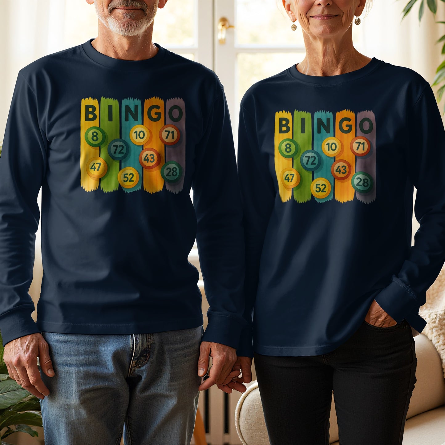 Fun Bingo Number Print Long Sleeve Shirt product