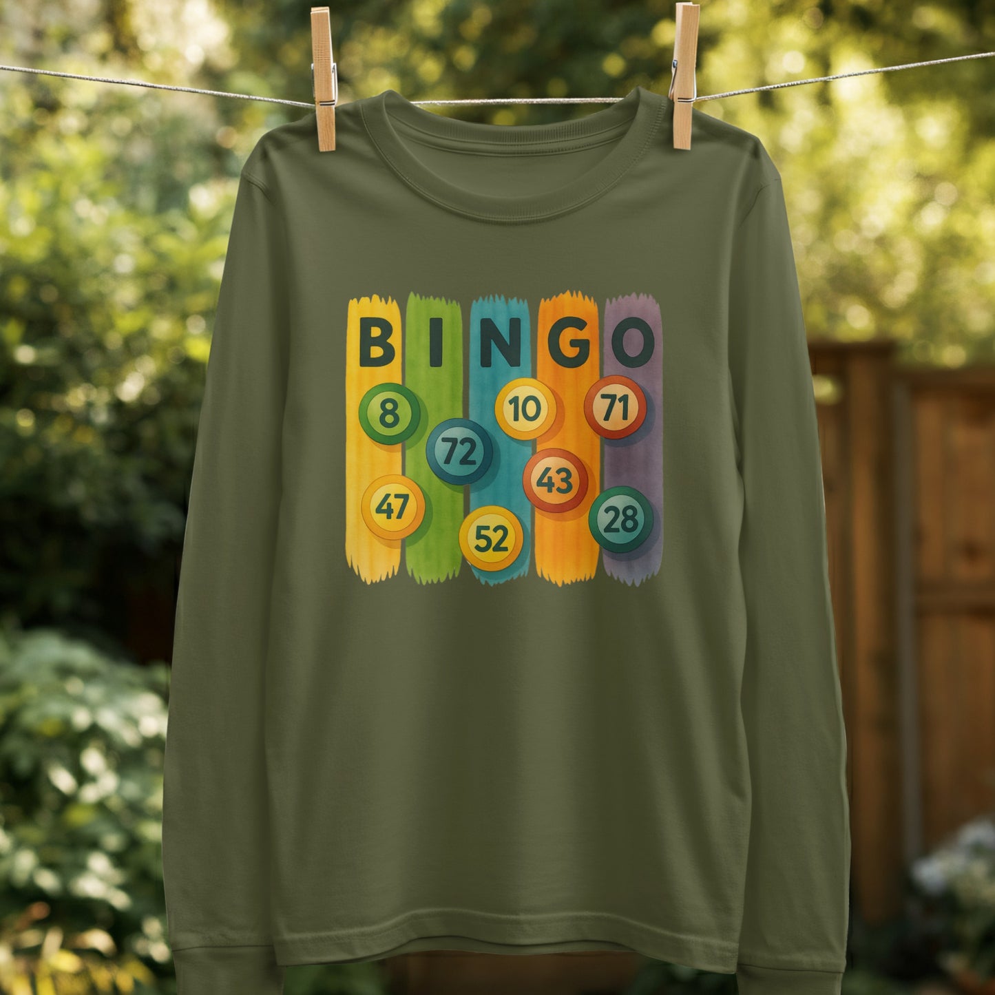 Vibrant Bingo Number Print Long Sleeve Shirt product