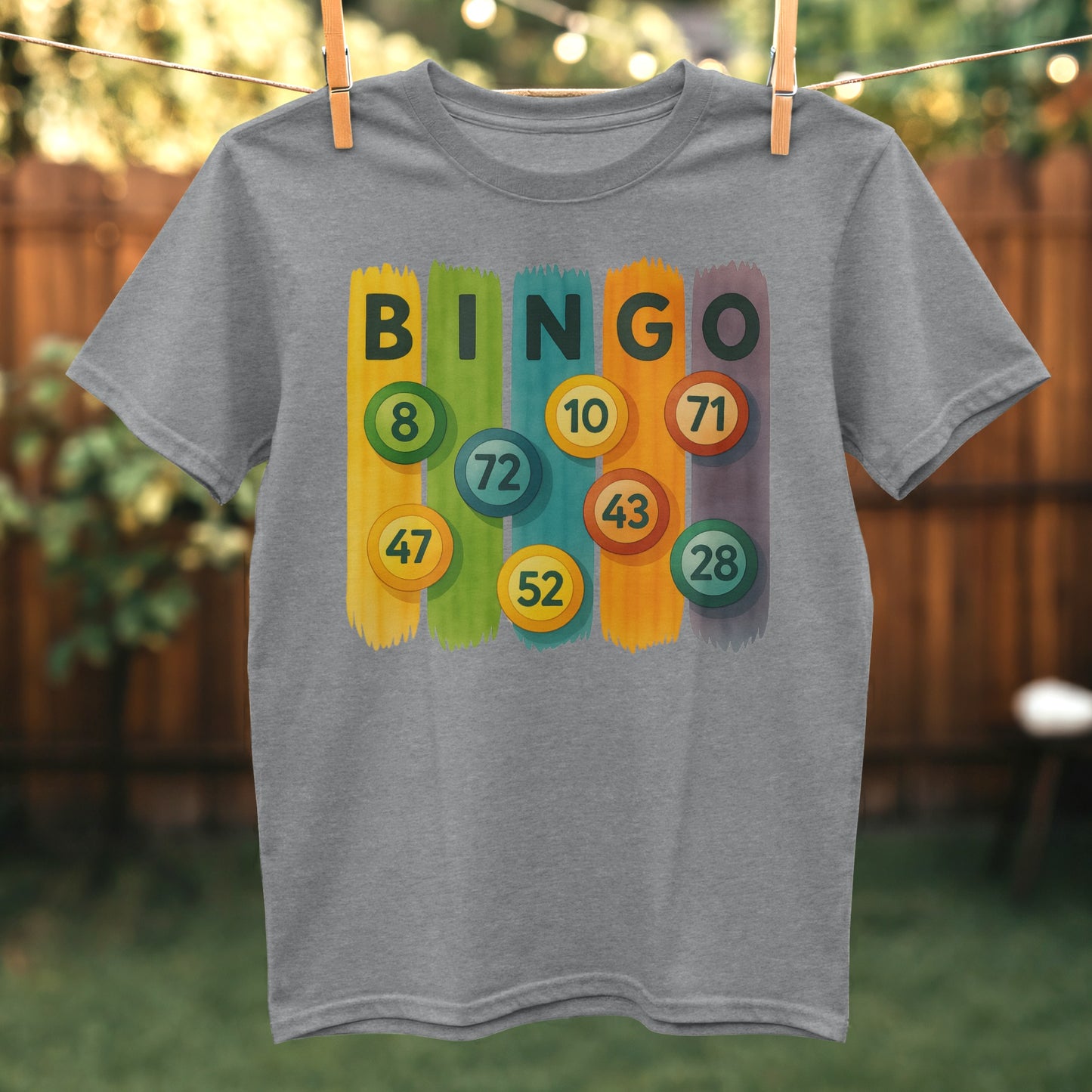 Colorful Bingo Numbers Graphic T-shirt product