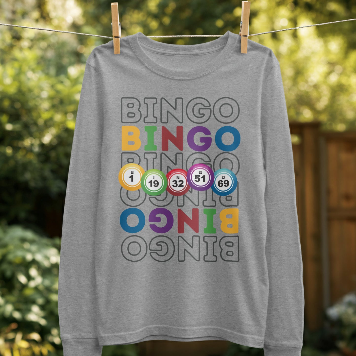 Fun Colorful Bingo Number Print Sweatshirt product