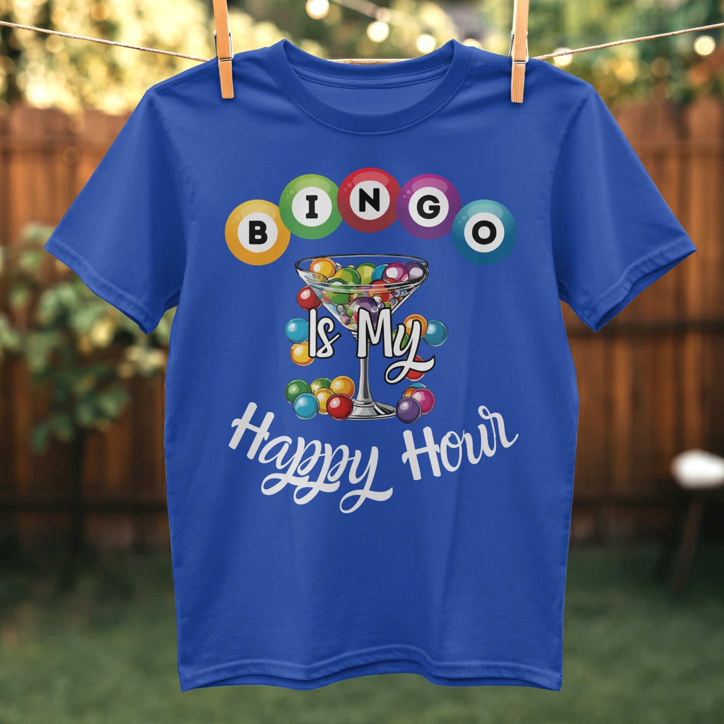 Bingo Is My Happy Hour Colorful Graphic Shirt product