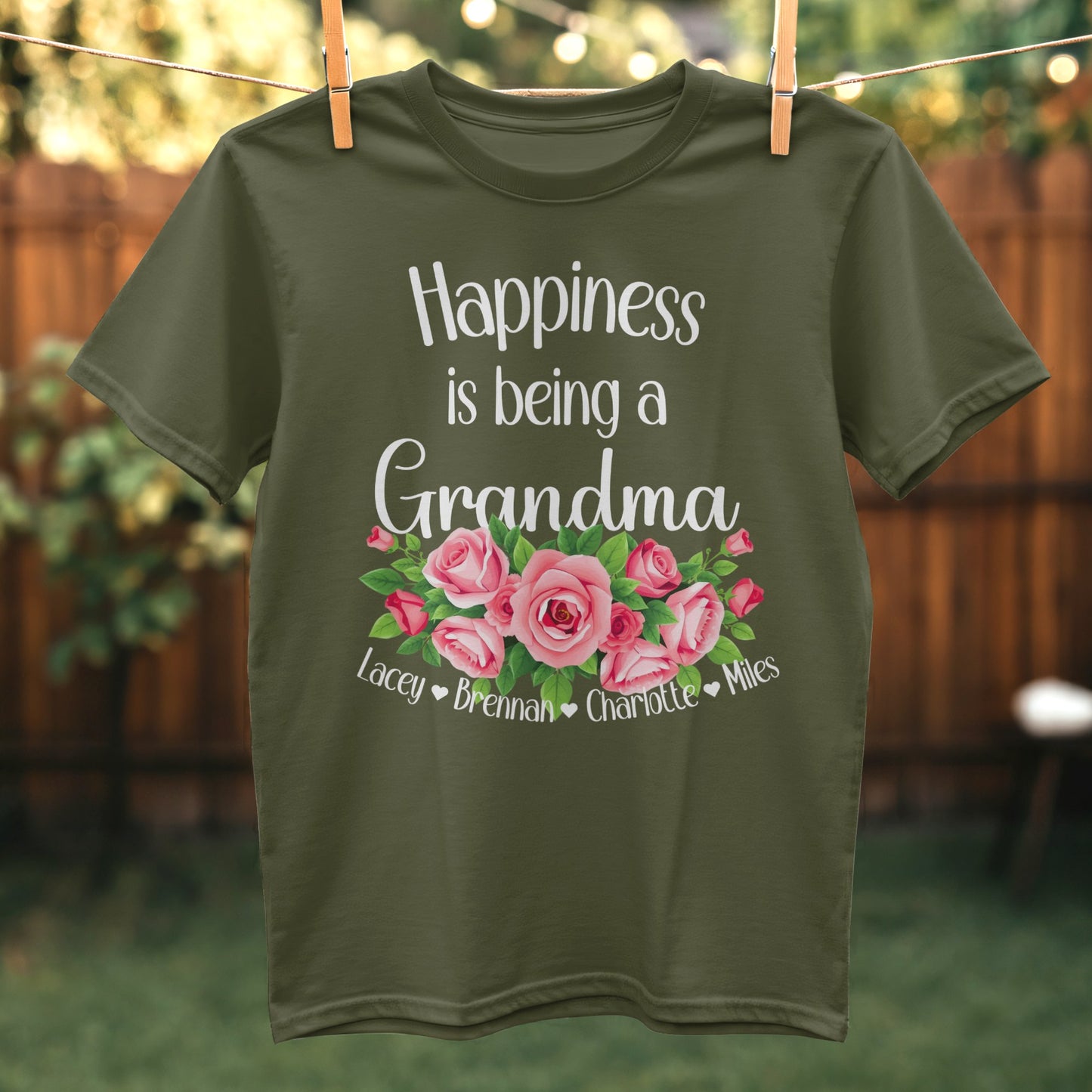 Happiness is Being a Grandma Custom T-Shirt product type