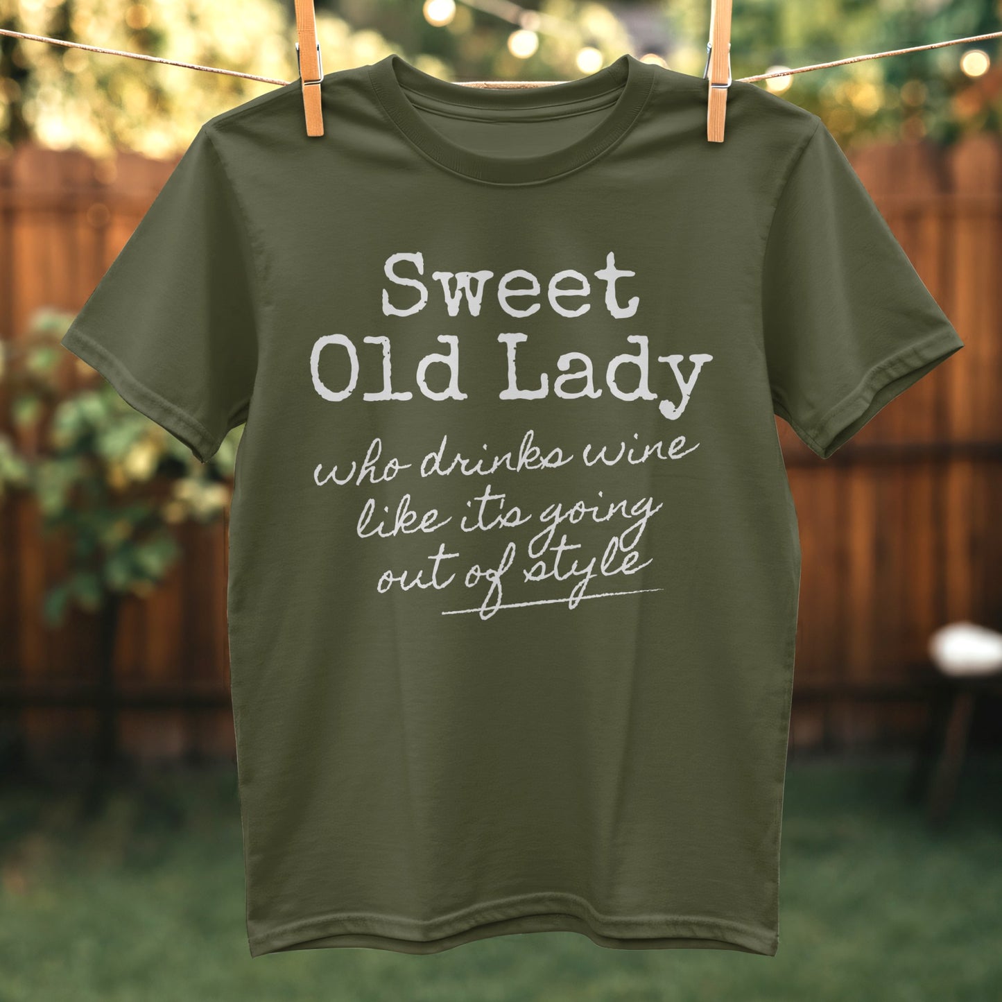 Sweet Old Lady Who Drinks Wine Like It's Going Out T-shirt product