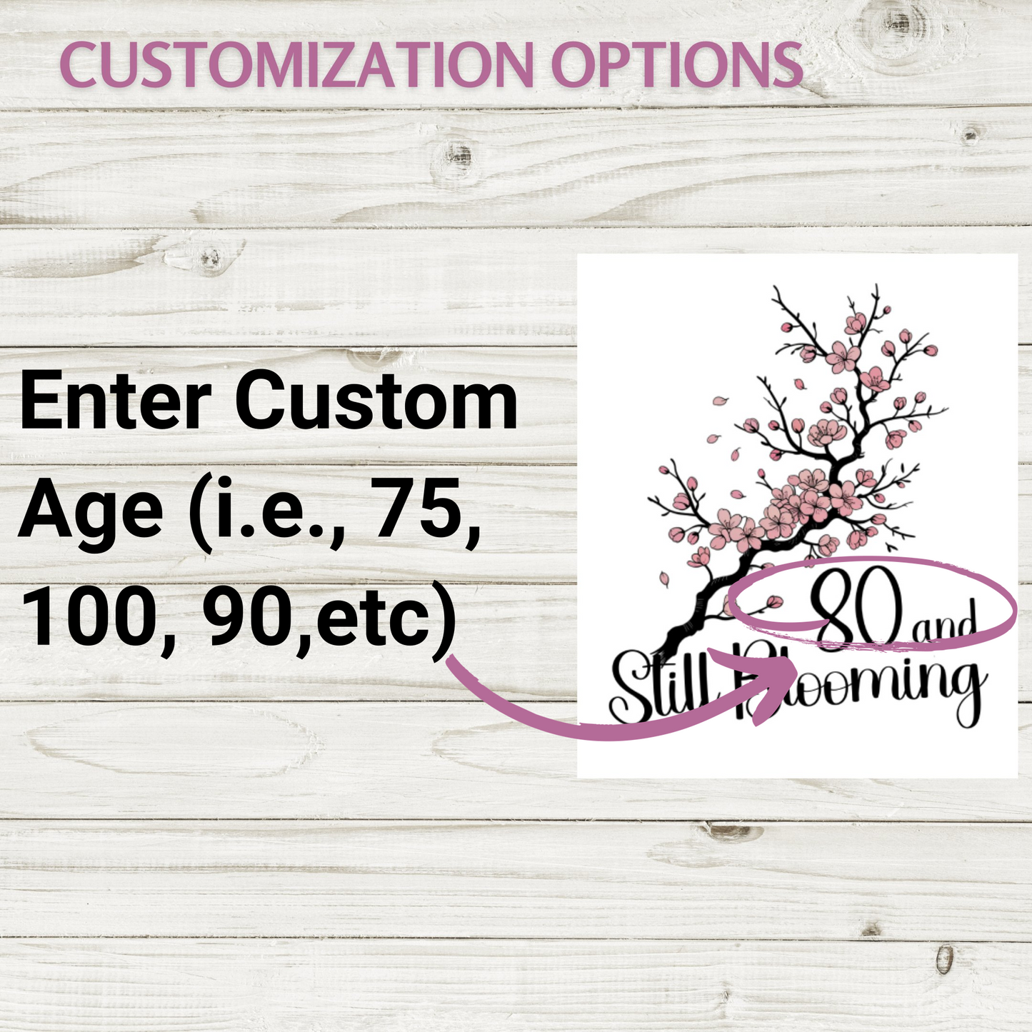 Customizable Still Blooming 80th Birthday Product