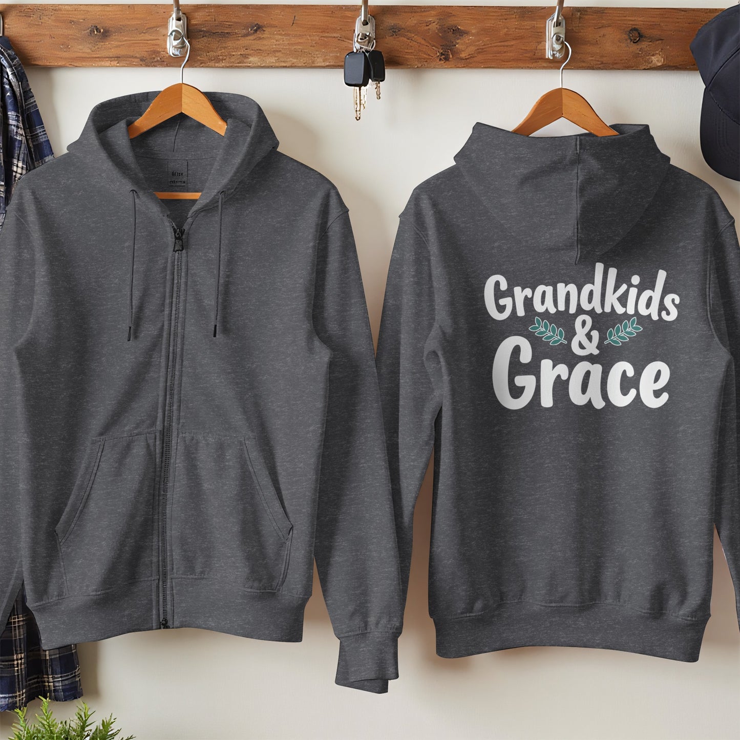 Grandkids and Grace Printed Gray Hoodie product type