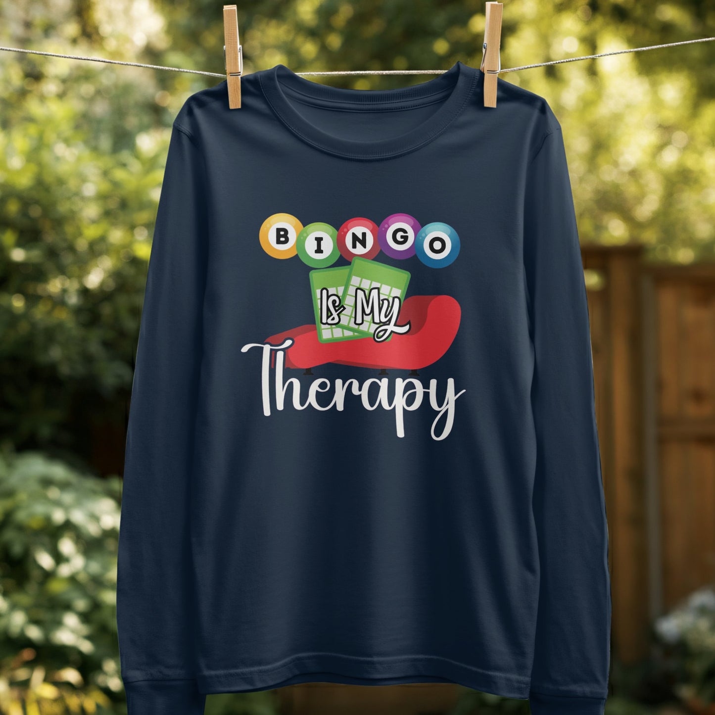 Bingo Is My Therapy Long Sleeve Shirt Product