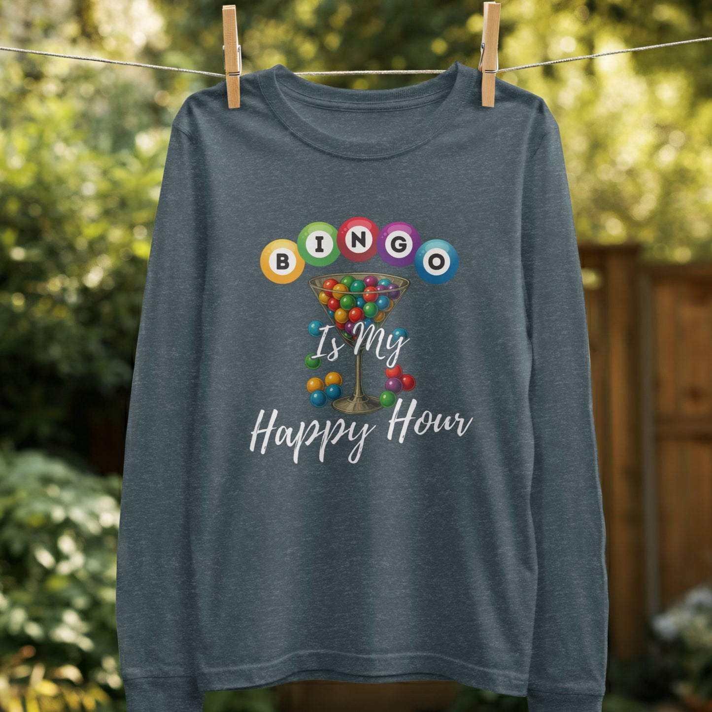 Bingo Is My Happy Hour Graphic Long Sleeve Shirt Product