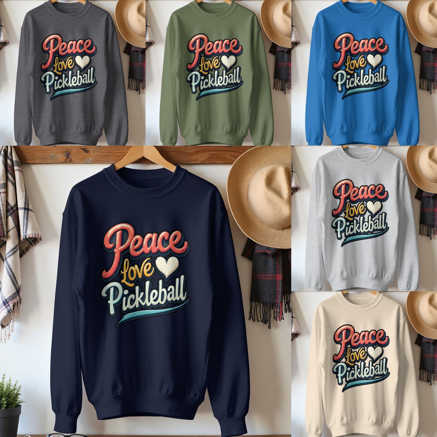 Peace Love Pickleball Sweatshirt trendy product