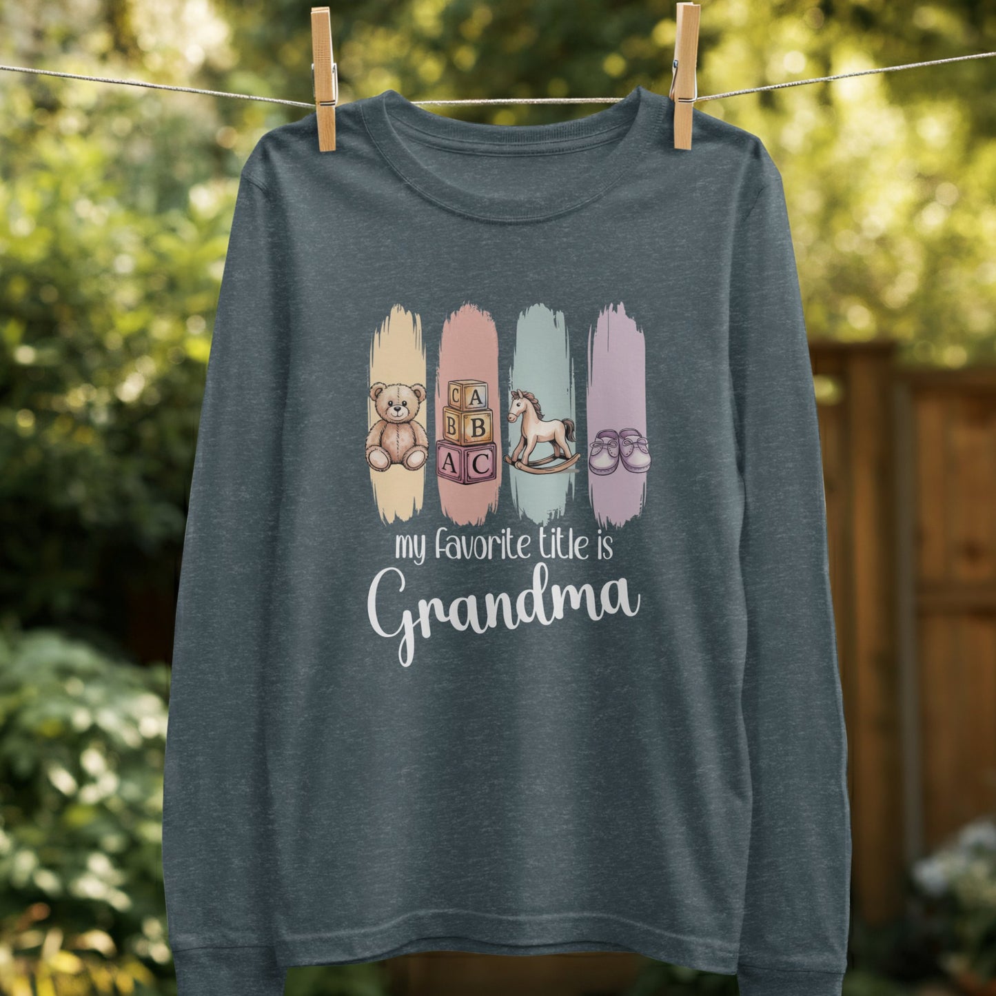 Cute Grandma Bear Rocking Horse Blocks Shirt product