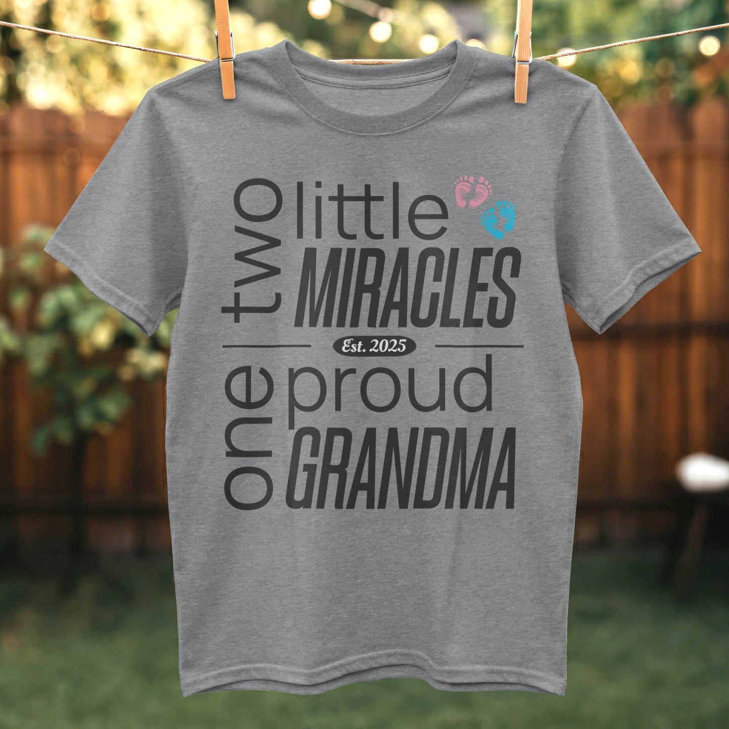 Two Little Miracles Proud Grandma T-shirt product
