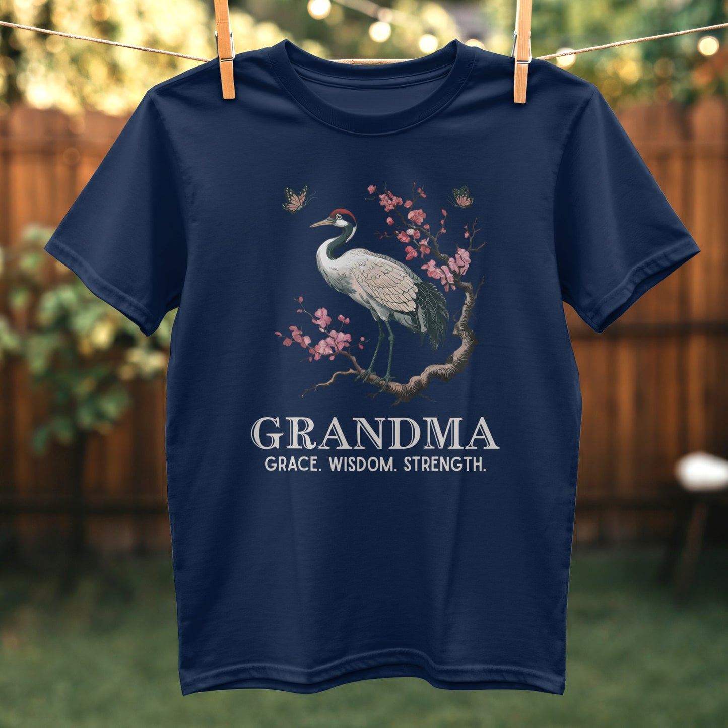 Grace Wisdom Strength Grandma Crane T-Shirt product type