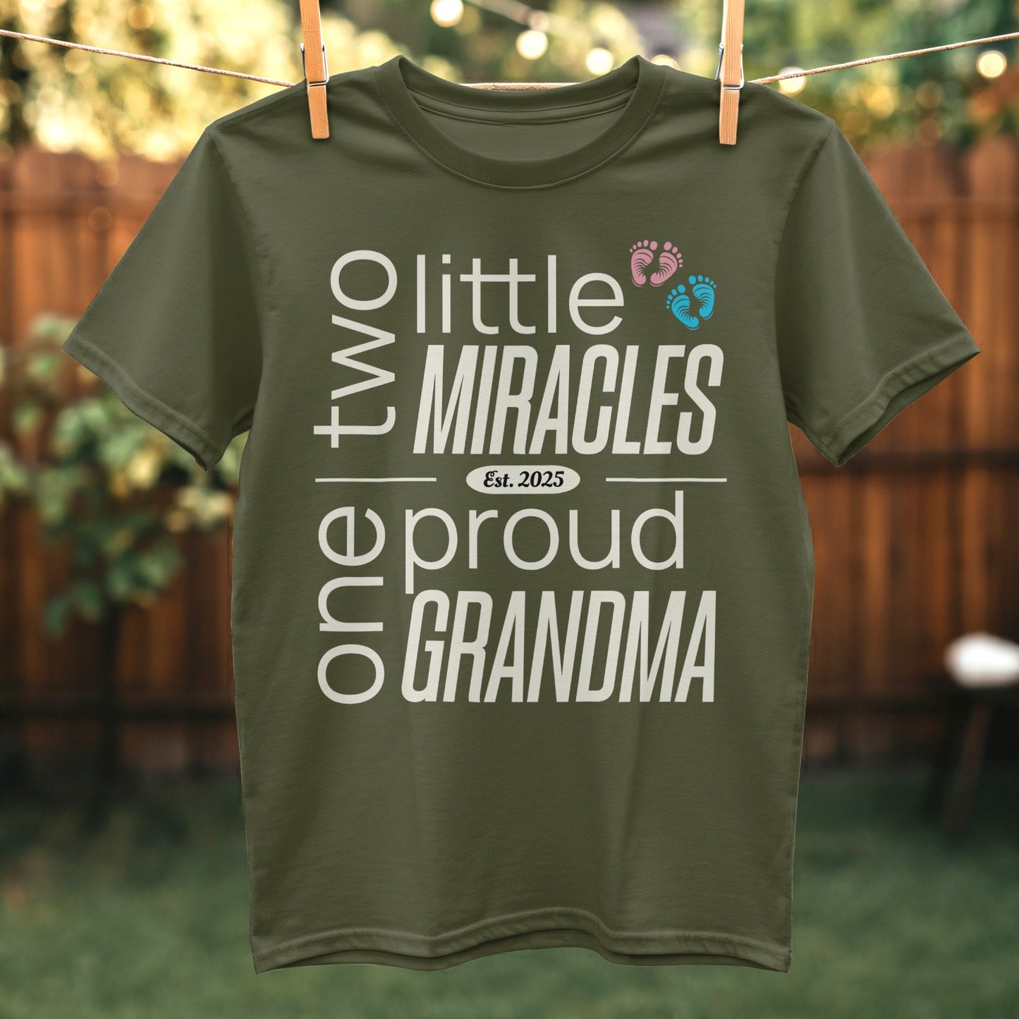 Proud Grandma Two Little Miracles Est 2025 Shirt product
