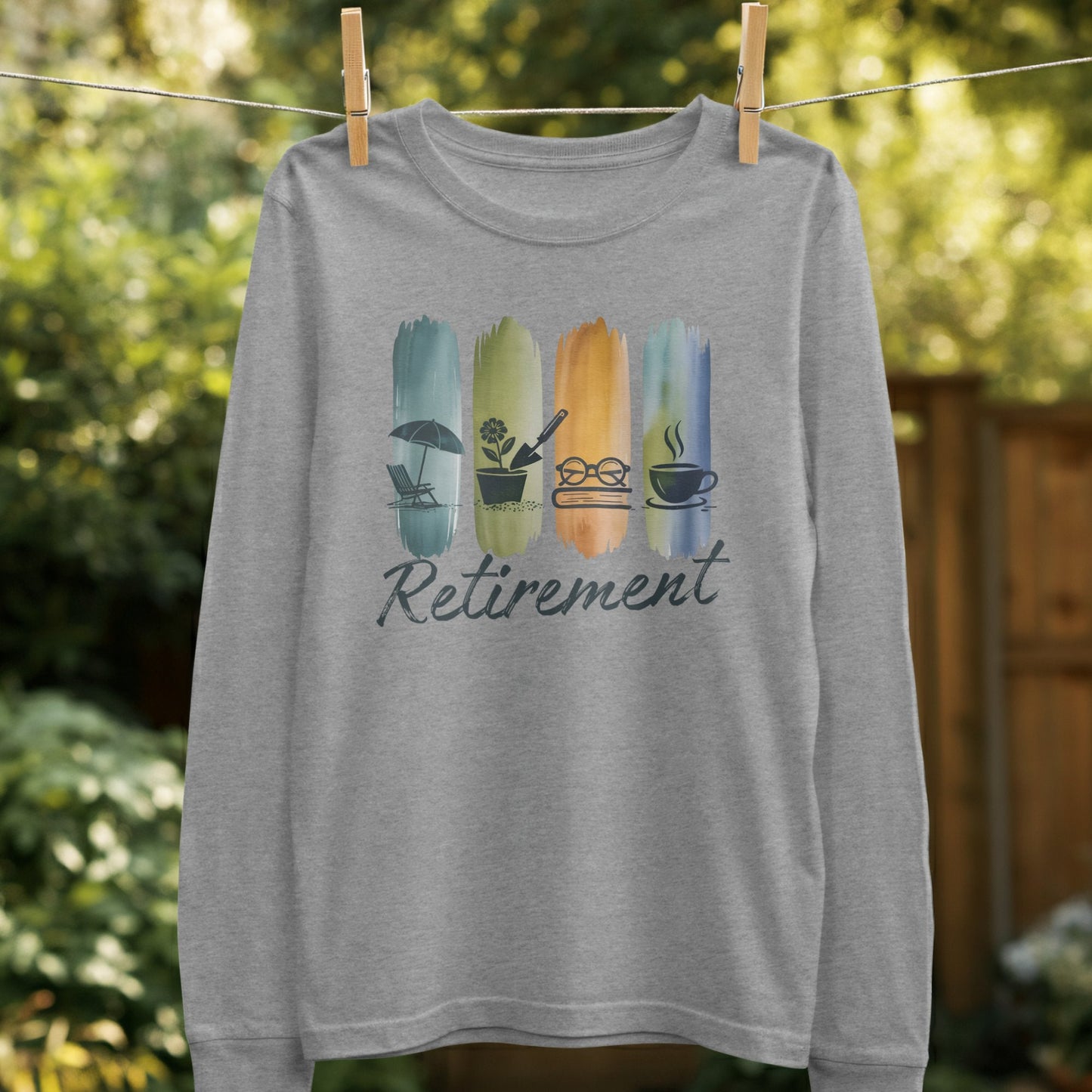 Retirement Themed Gray Long Sleeve Shirt product