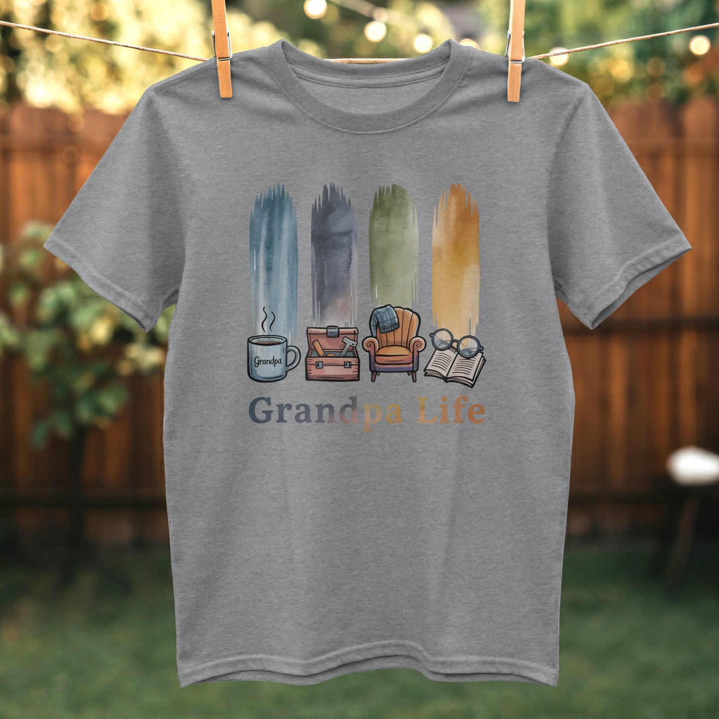 Grandpa Life Mug Chair and Books Short Sleeve product