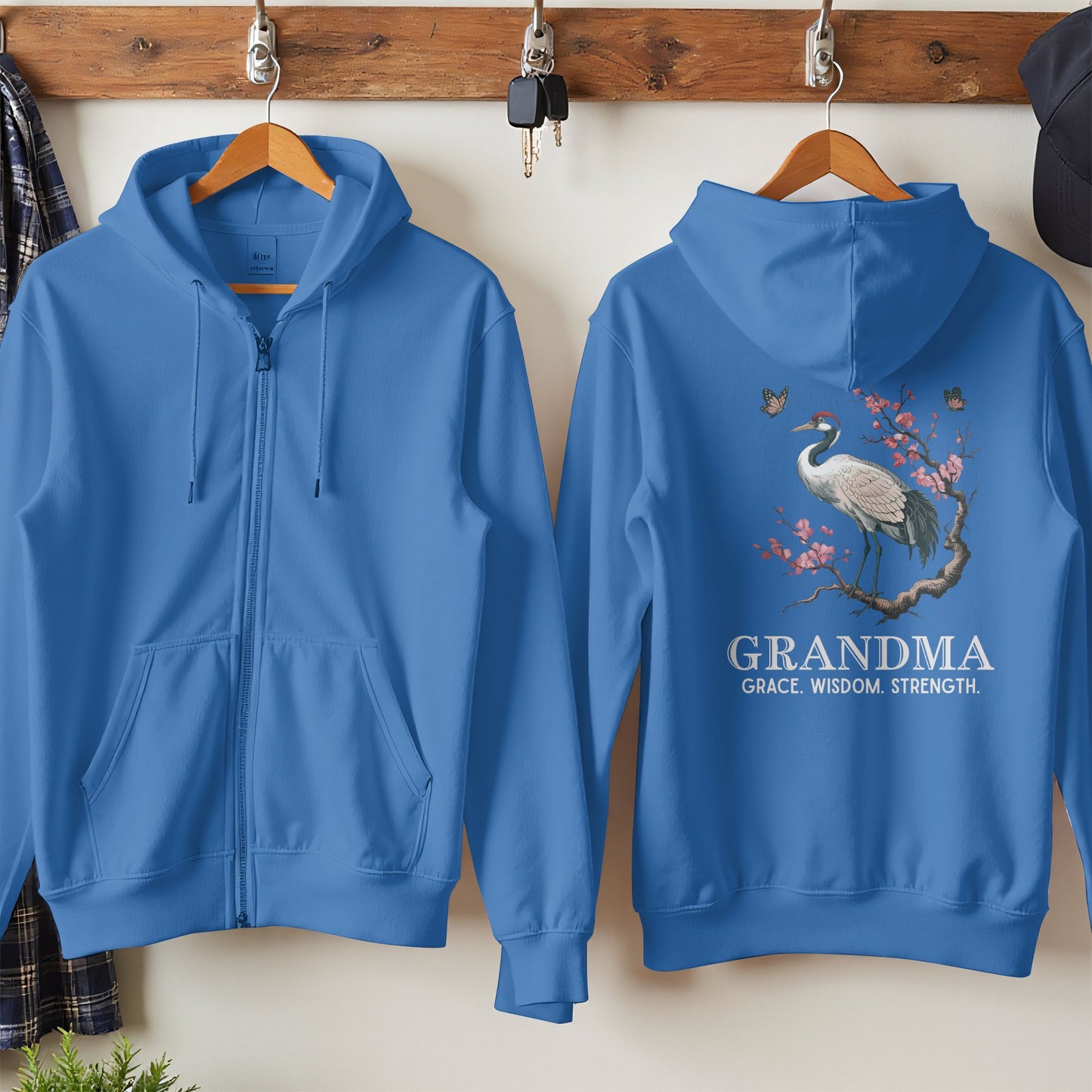 Grandma Grace Wisdom Strength Crane Hoodie product