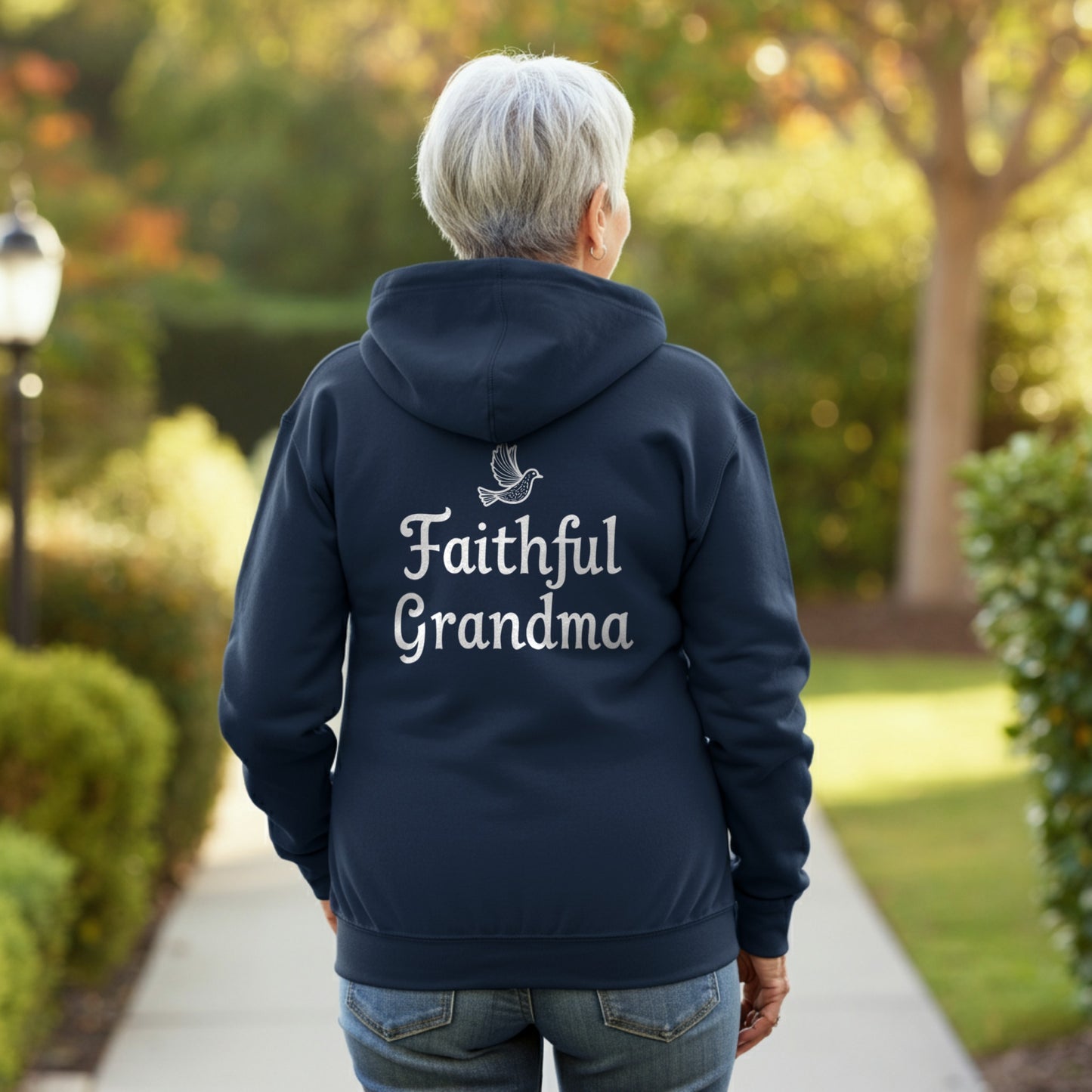 Faithful Grandma Dove Hoodie Comfortable Apparel product type