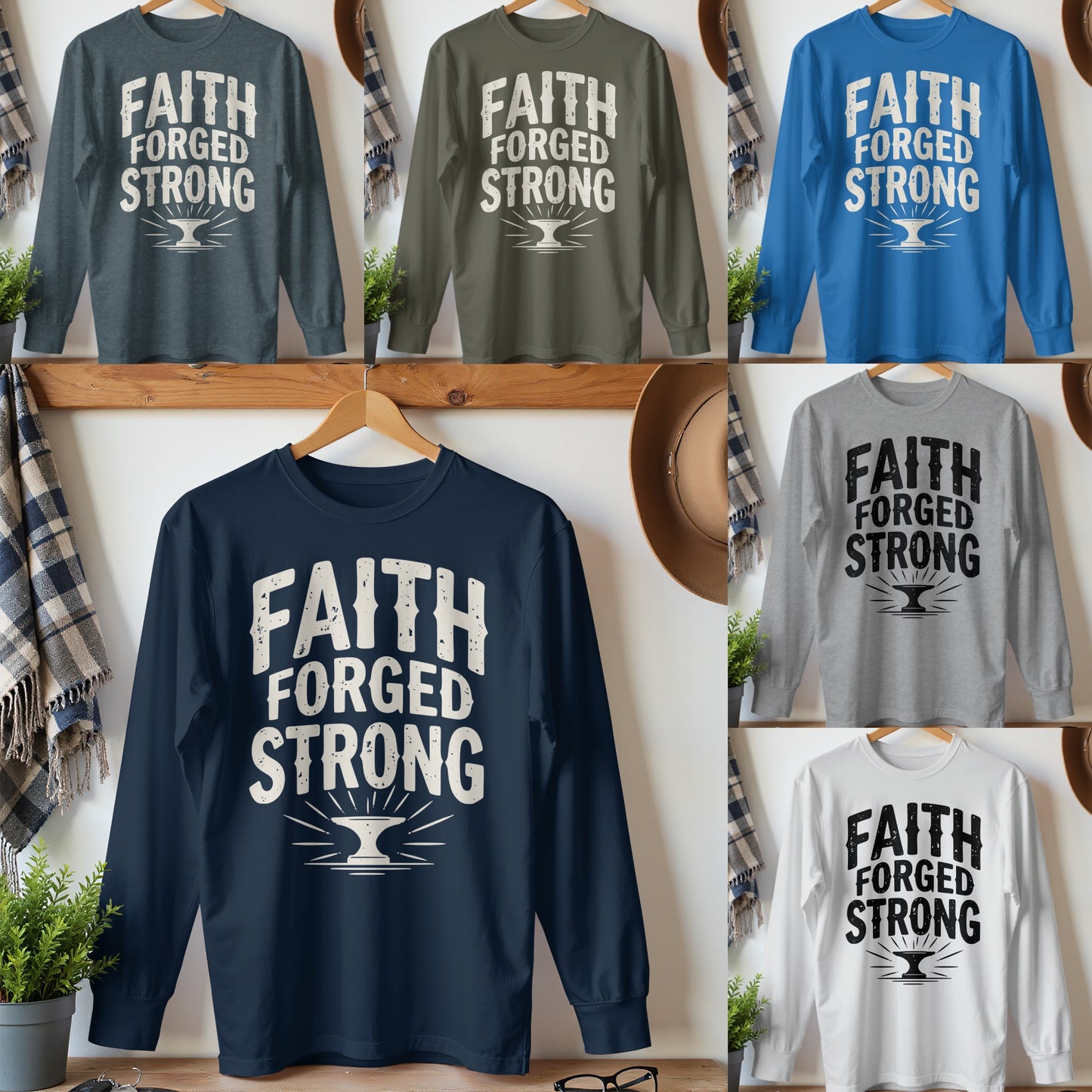 Faith Forged Strong Long Sleeve Shirt product