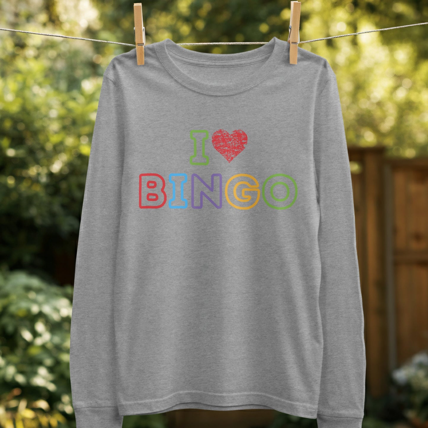 I Heart Bingo Heather Grey Long Sleeve Shirt product