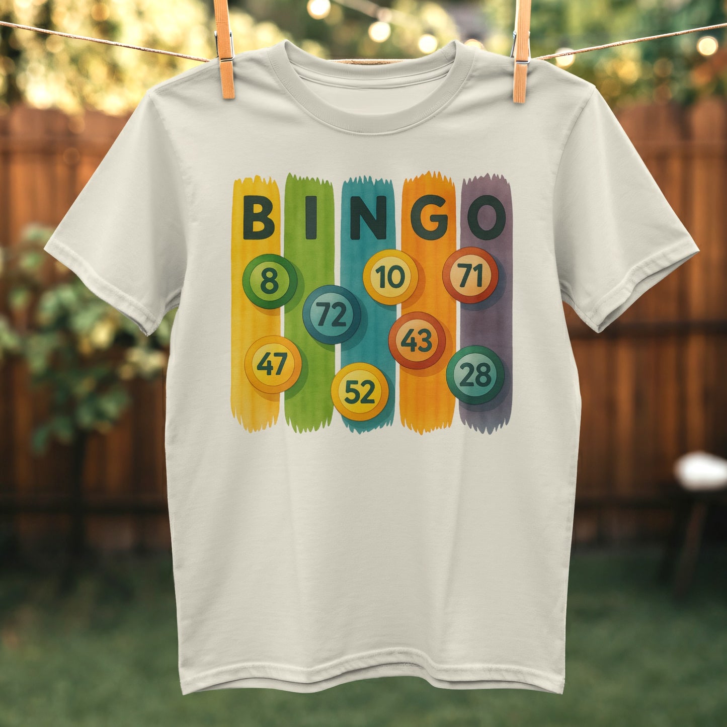 Colorful Bingo Numbers Graphic T-Shirt product