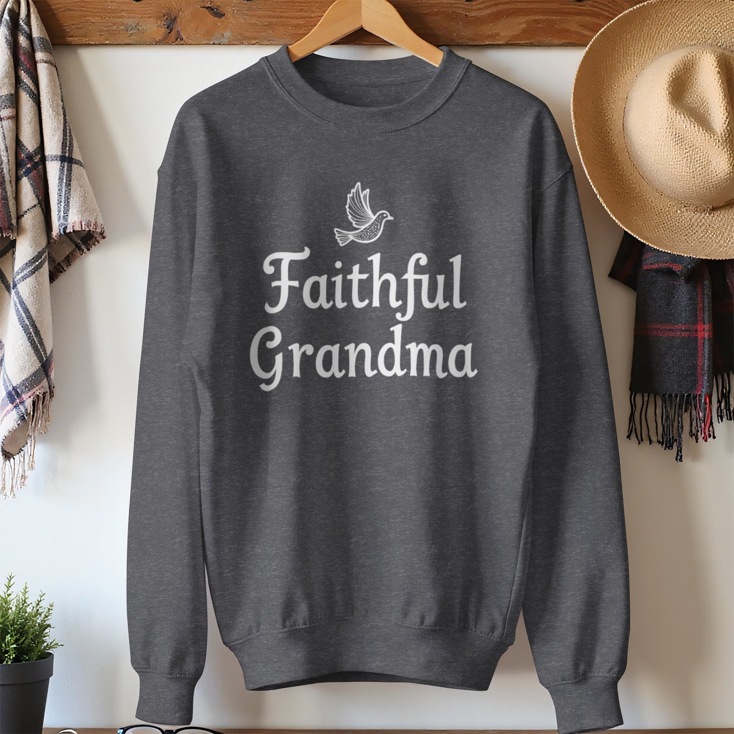 Faithful Grandma Graphic Sweatshirt comfortable cozy product type