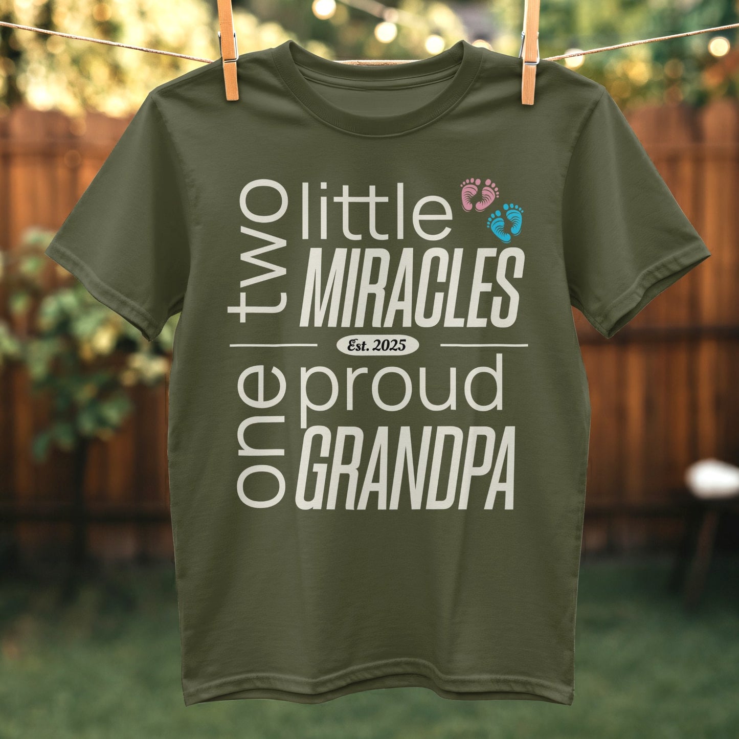 Two Little Miracles Proud Grandpa T-Shirt Product