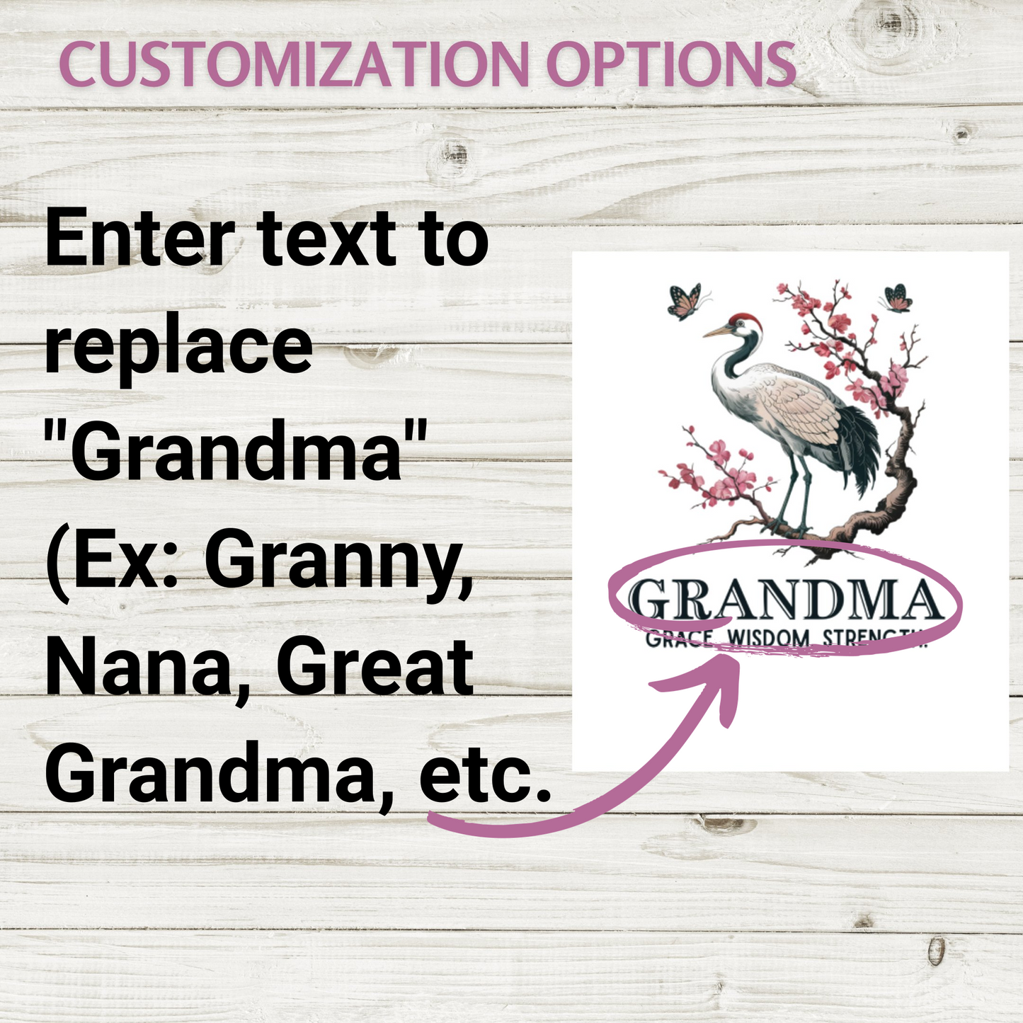 Customizable Grandma Crane Art Print product type