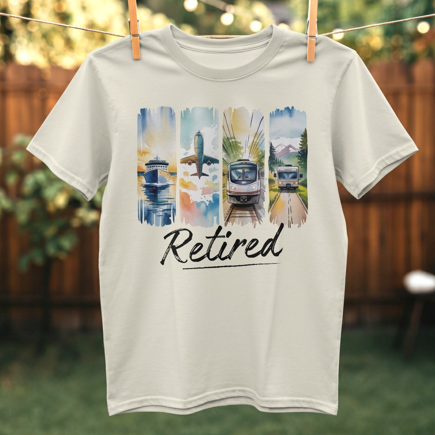 Retired Travel Design Short Sleeve T-Shirt product type