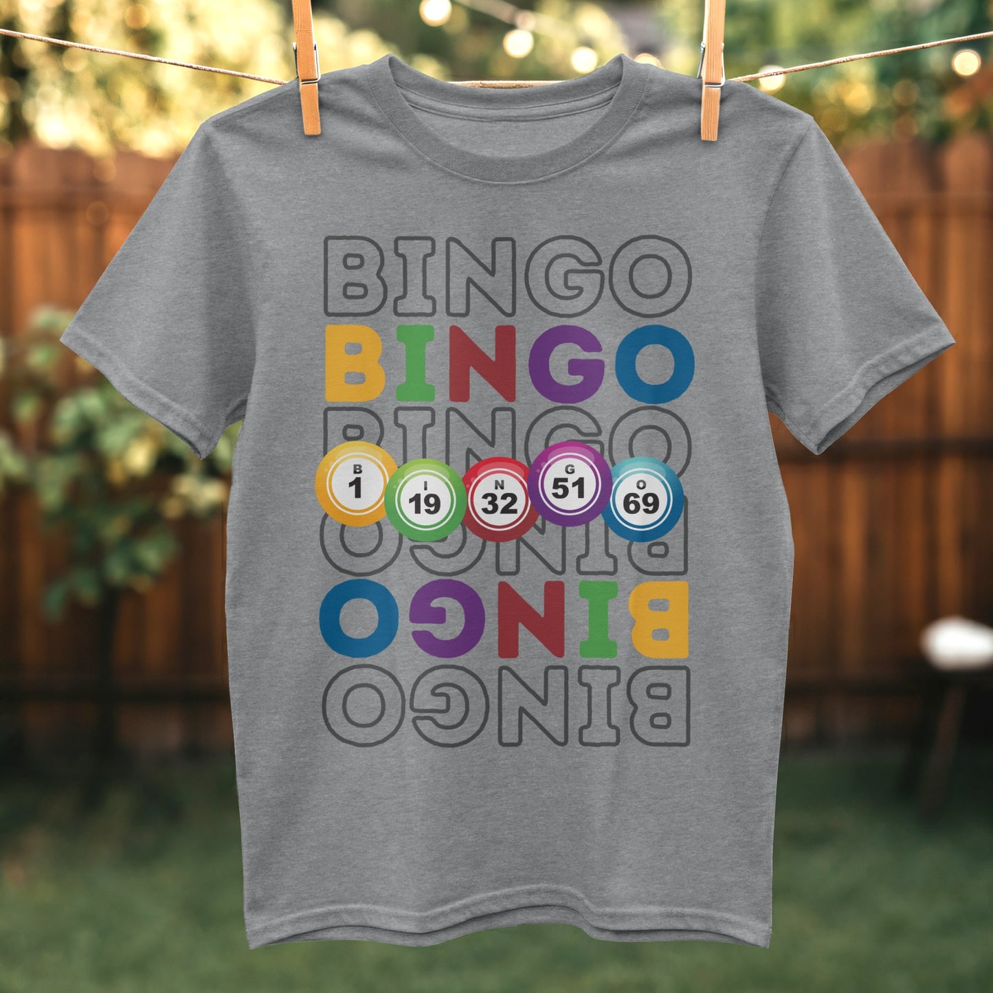 Fun Colorful Bingo Graphic Number T-Shirt product type