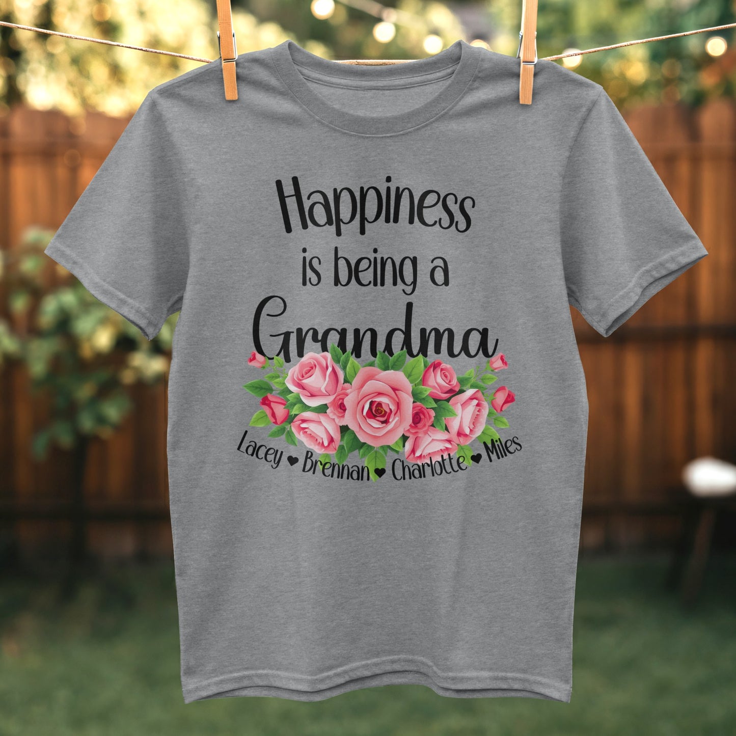 Happiness is Being a Grandma Floral Print Shirt Product
