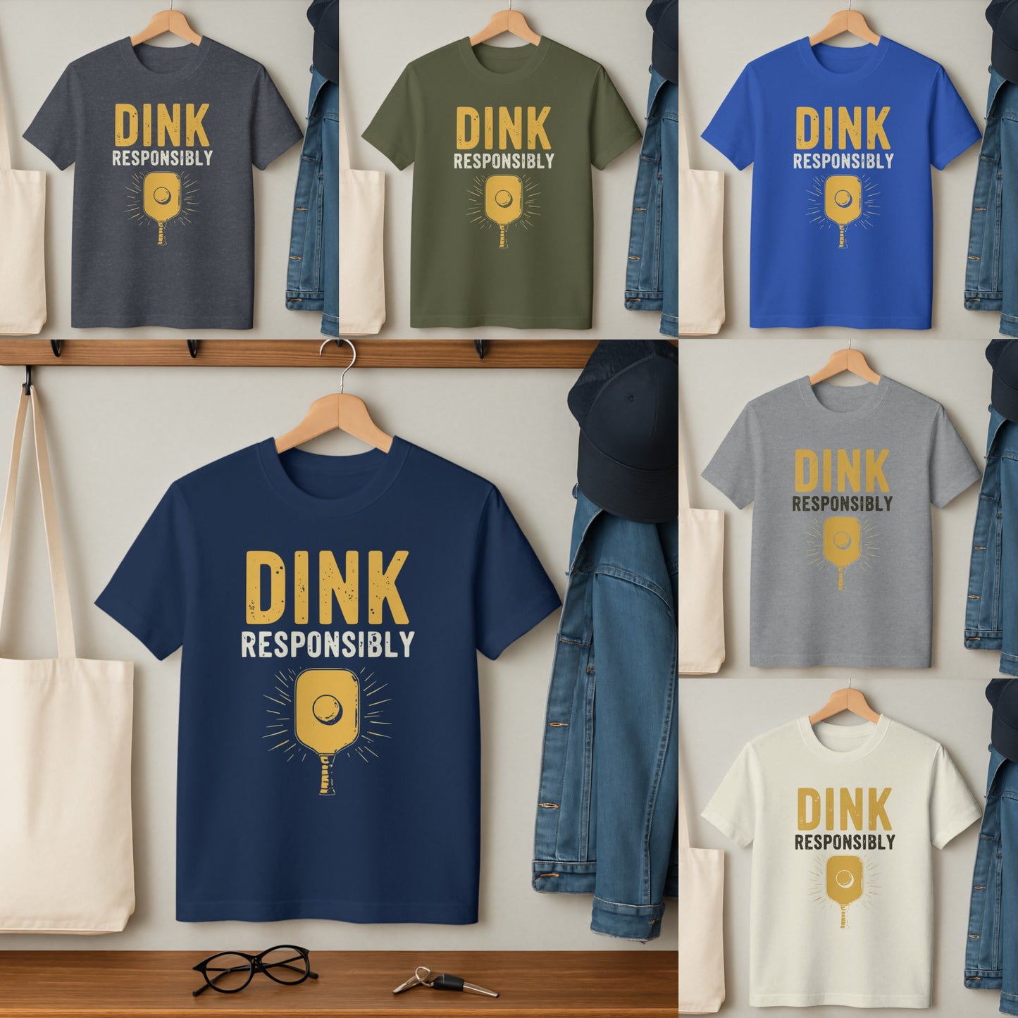 Dink Responsibly Pickleball Fun Graphic Tee Product