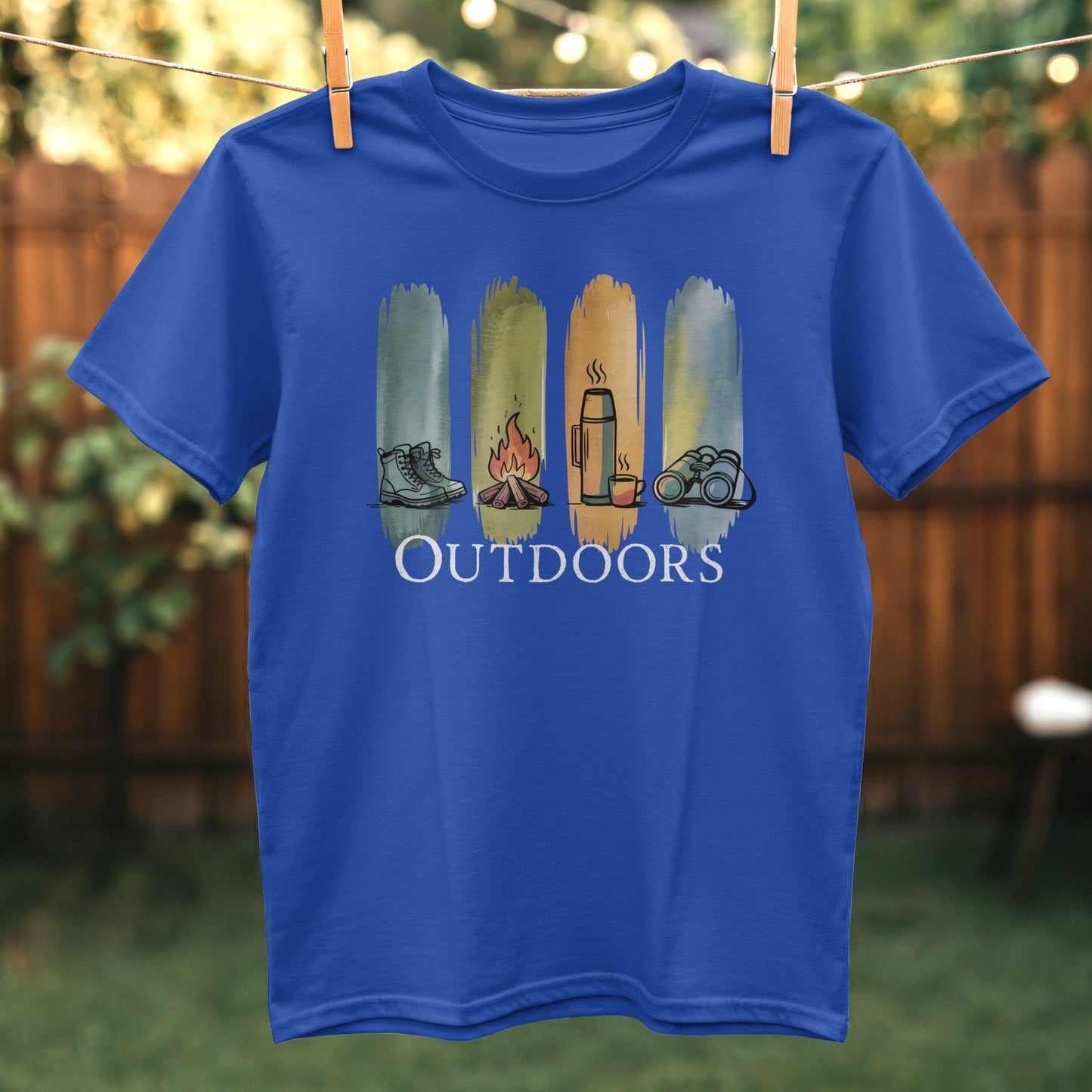 Outdoors Design Graphic Blue T-shirt Apparel product type