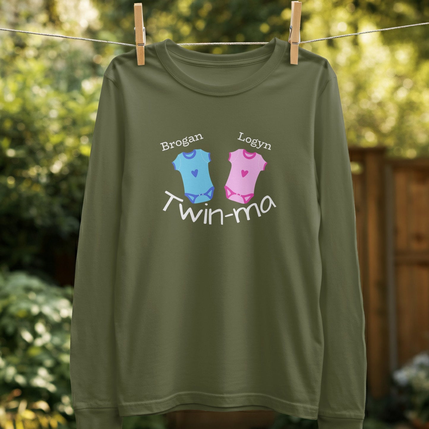 Personalized Twin-ma Baby Onesie Graphic Shirt product