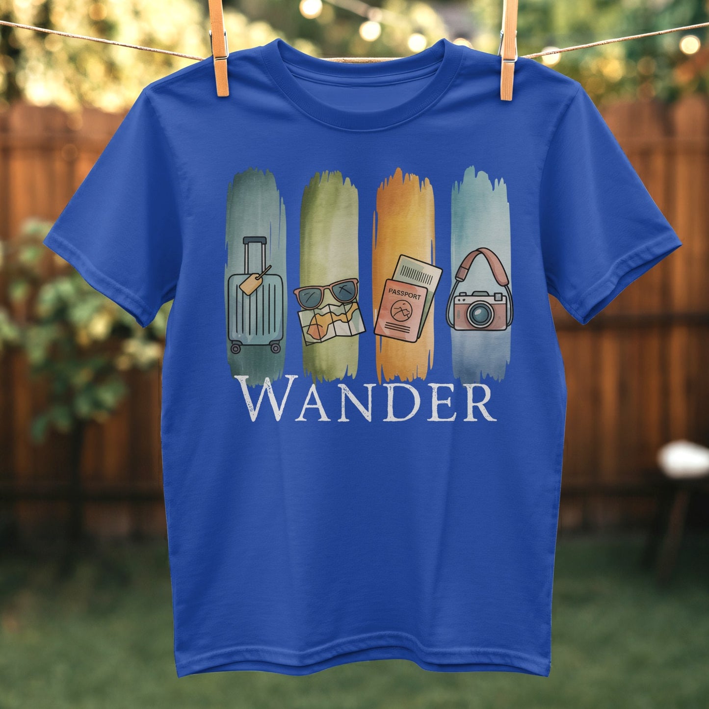 Wander Adventure Travel Icons Graphic T-Shirt product type