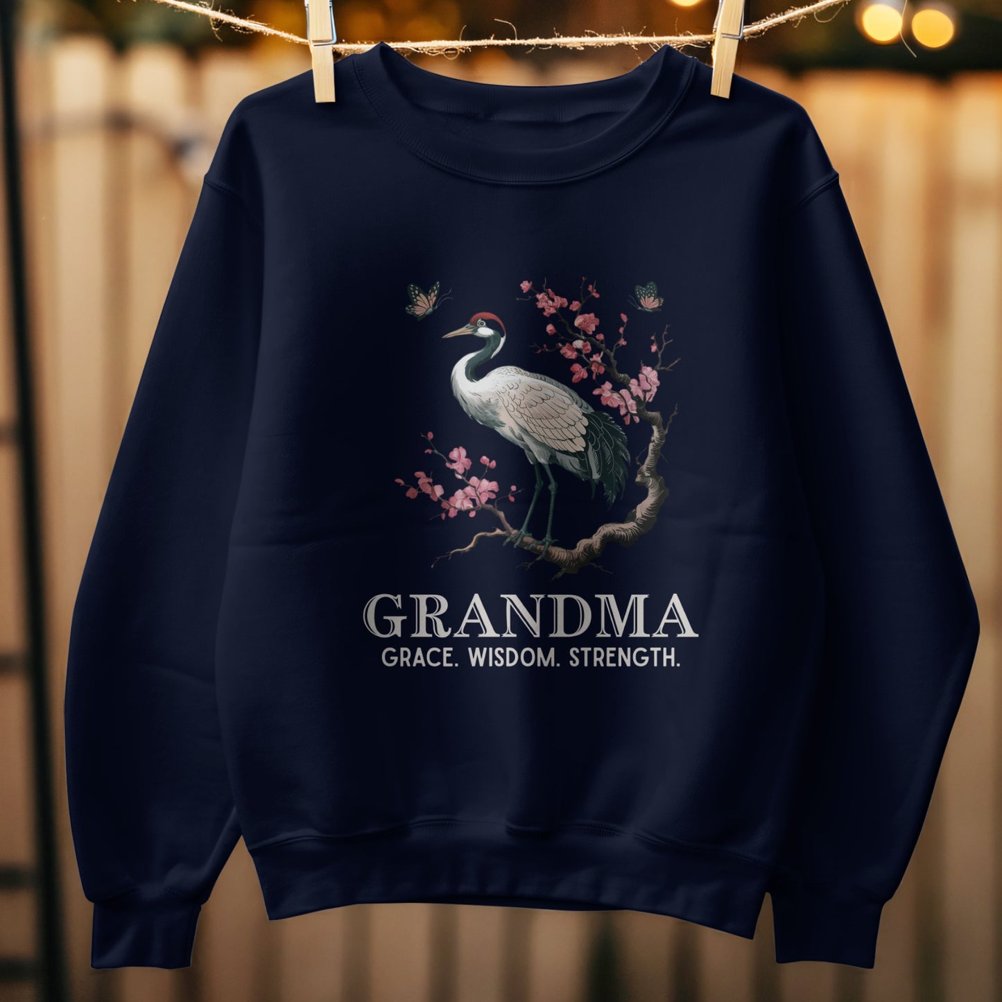 Elegant Crane Design Grandma Sweatshirt product type