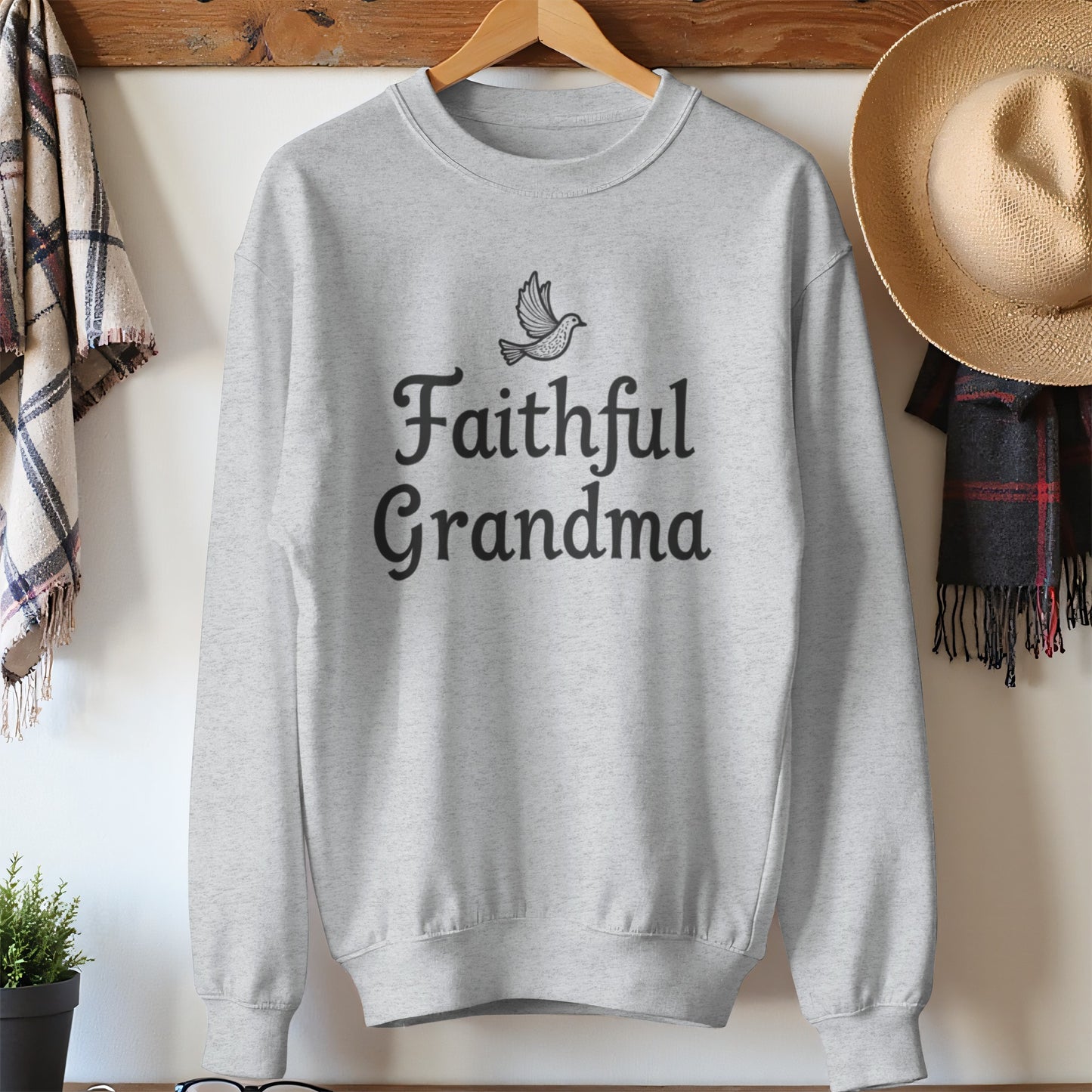 Faithful Grandma Graphic Long Sleeve Sweatshirt product type