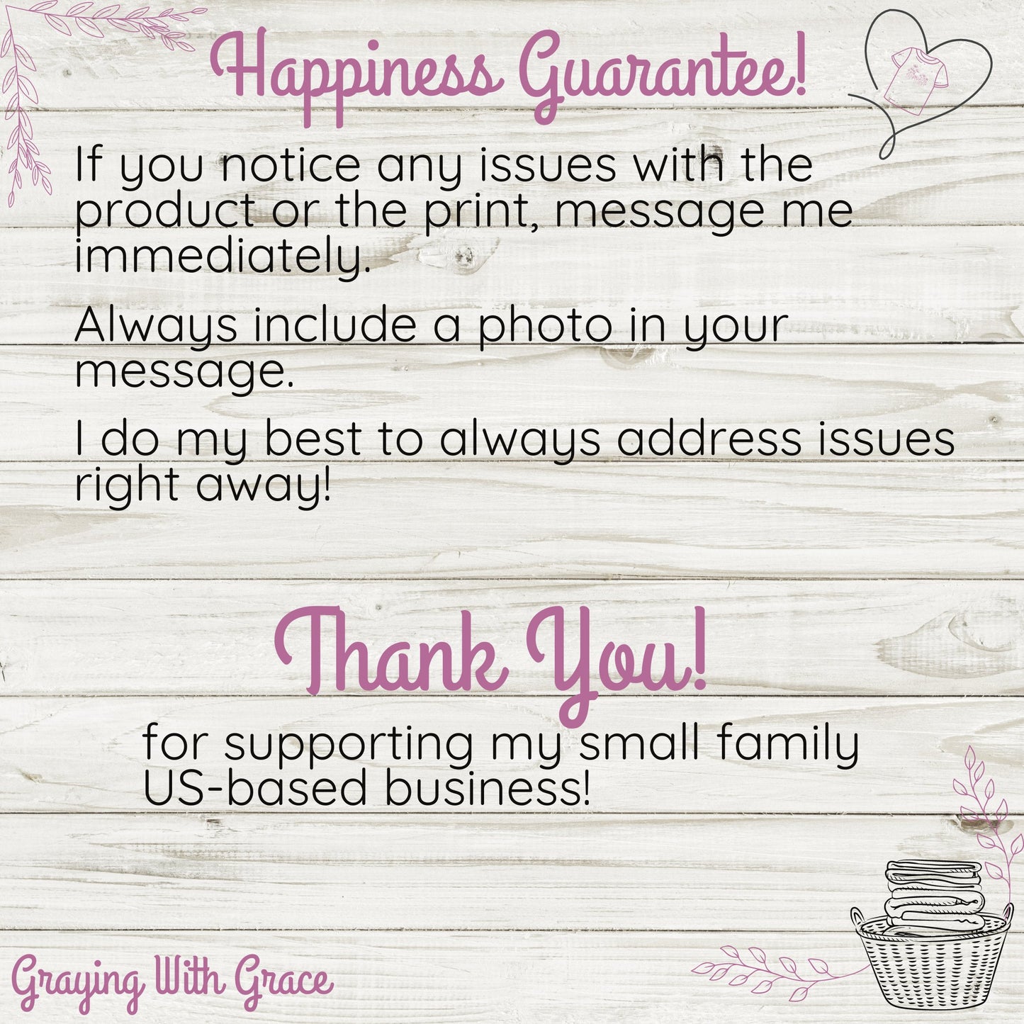 Happiness Guarantee Support Small Family Business product