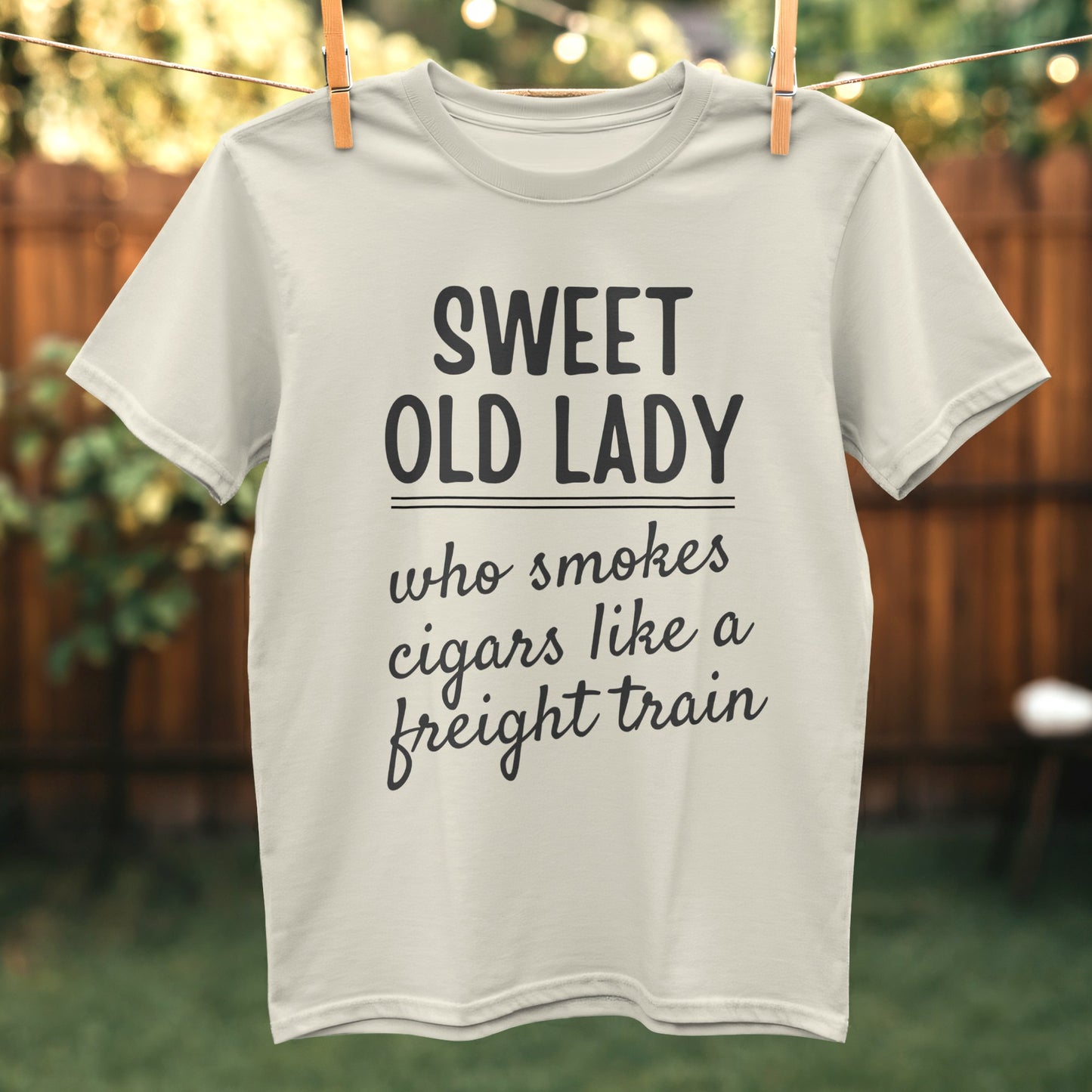 Sweet Old Lady Smokes Cigars Like A Freight Train product type