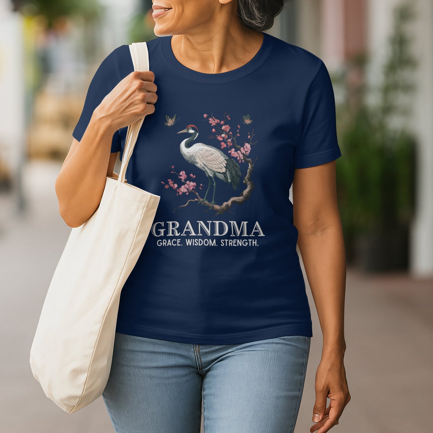 Grace Wisdom Strength Crane Grandma T-Shirt product