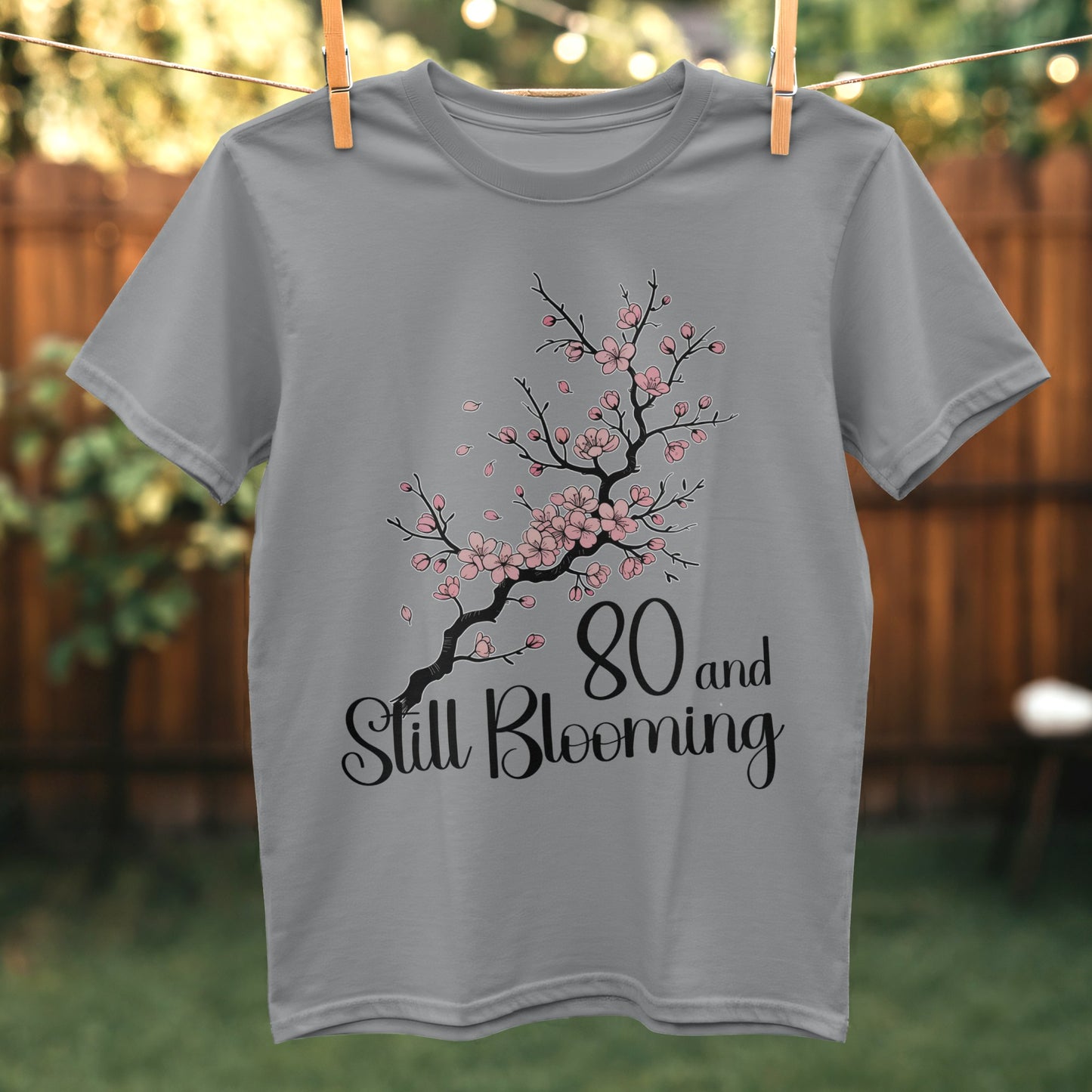 80 and Still Blooming Floral Print T-Shirt product