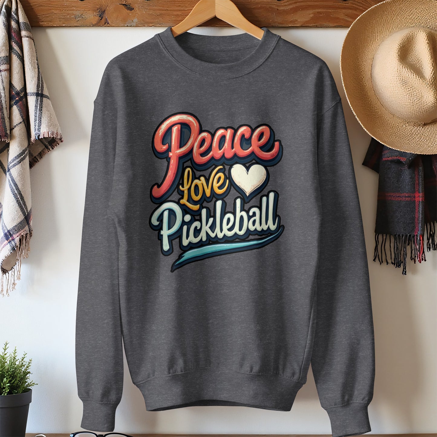 Peace Love Pickleball Graphic Sweatshirt product type