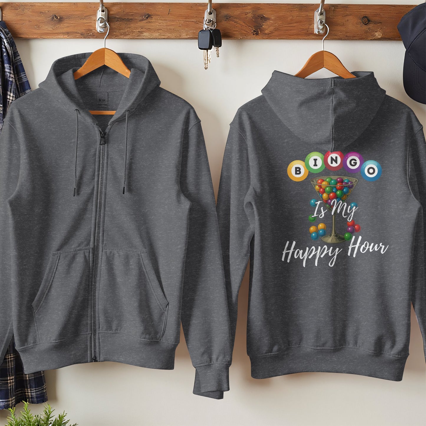 BINGO Is My Happy Hour Zippered Hoodie product