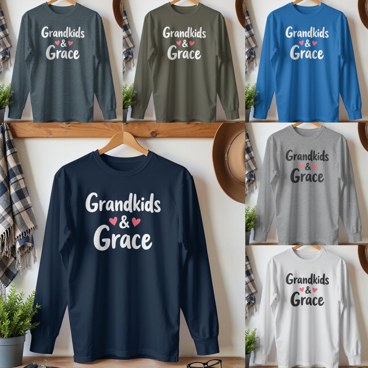 Grandkids and Grace Long Sleeve Graphic Shirt product type