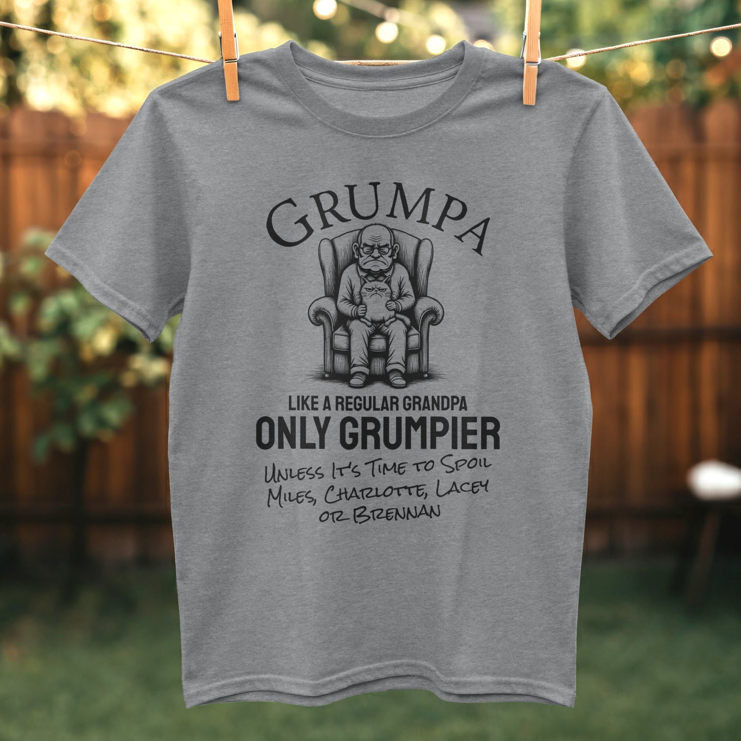 Grumpa Only Grumpier Funny Graphic T-Shirt Product