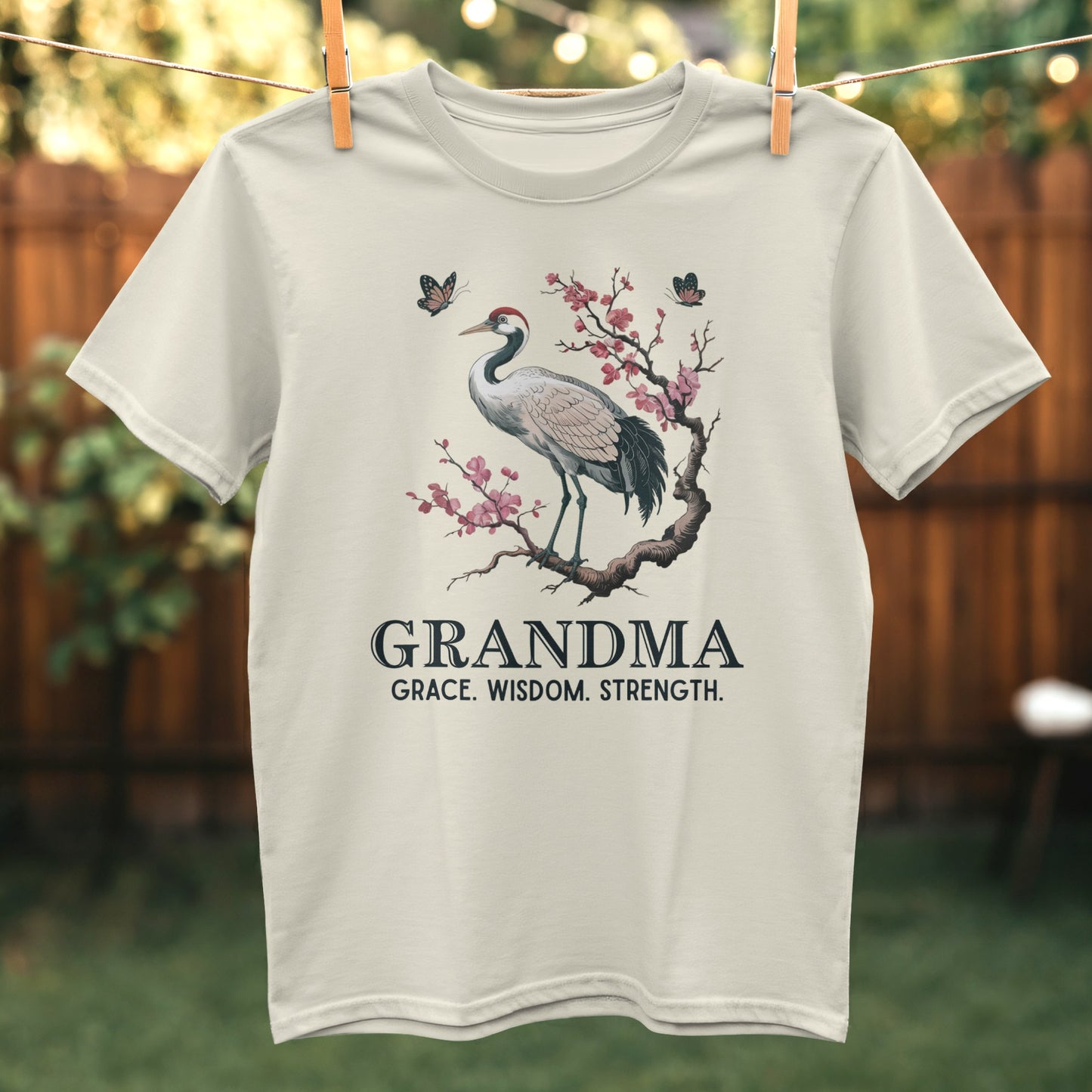 Graceful Bird with Grandma Quote T-shirt Product
