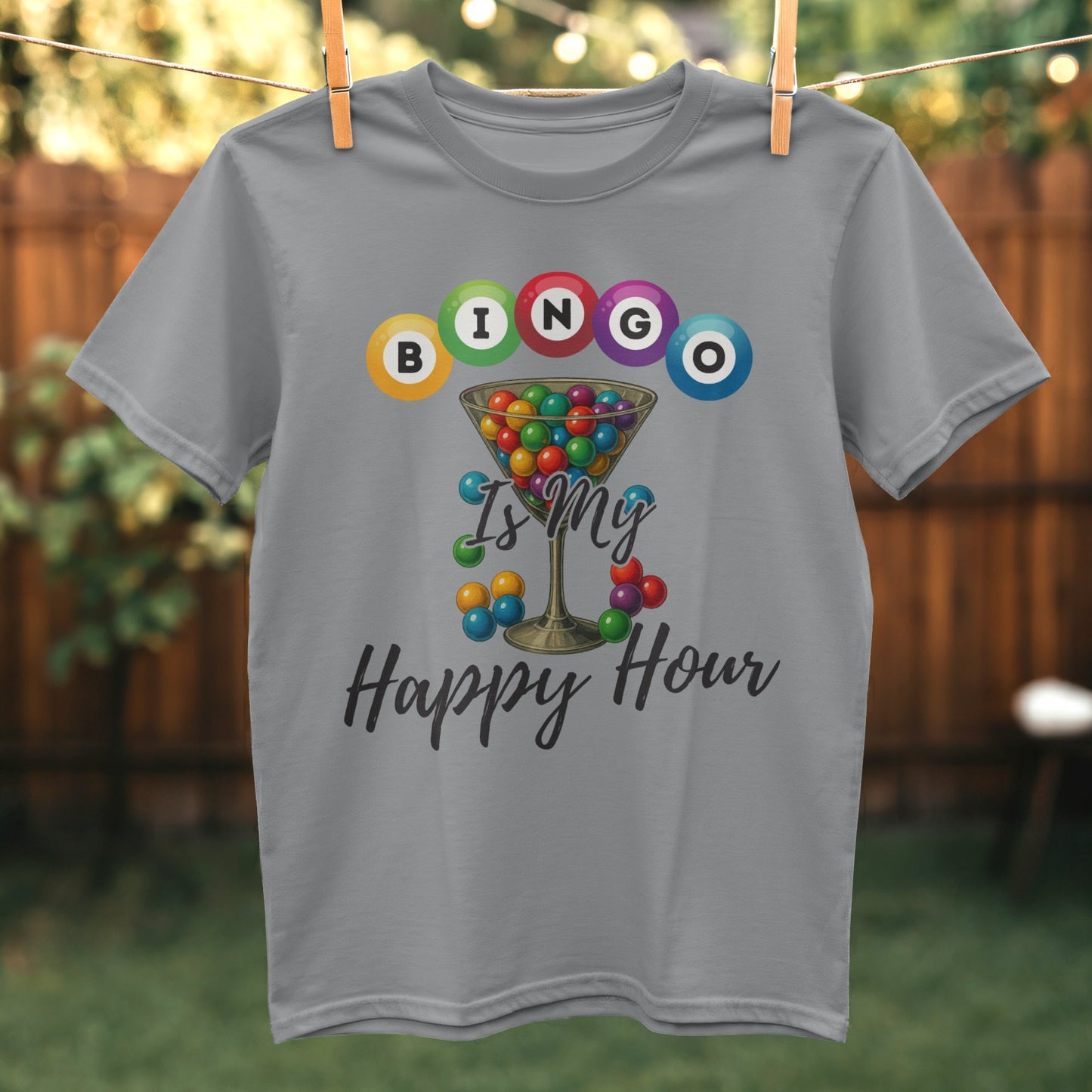 Bingo Is My Happy Hour Fun Graphic T-shirt product type
