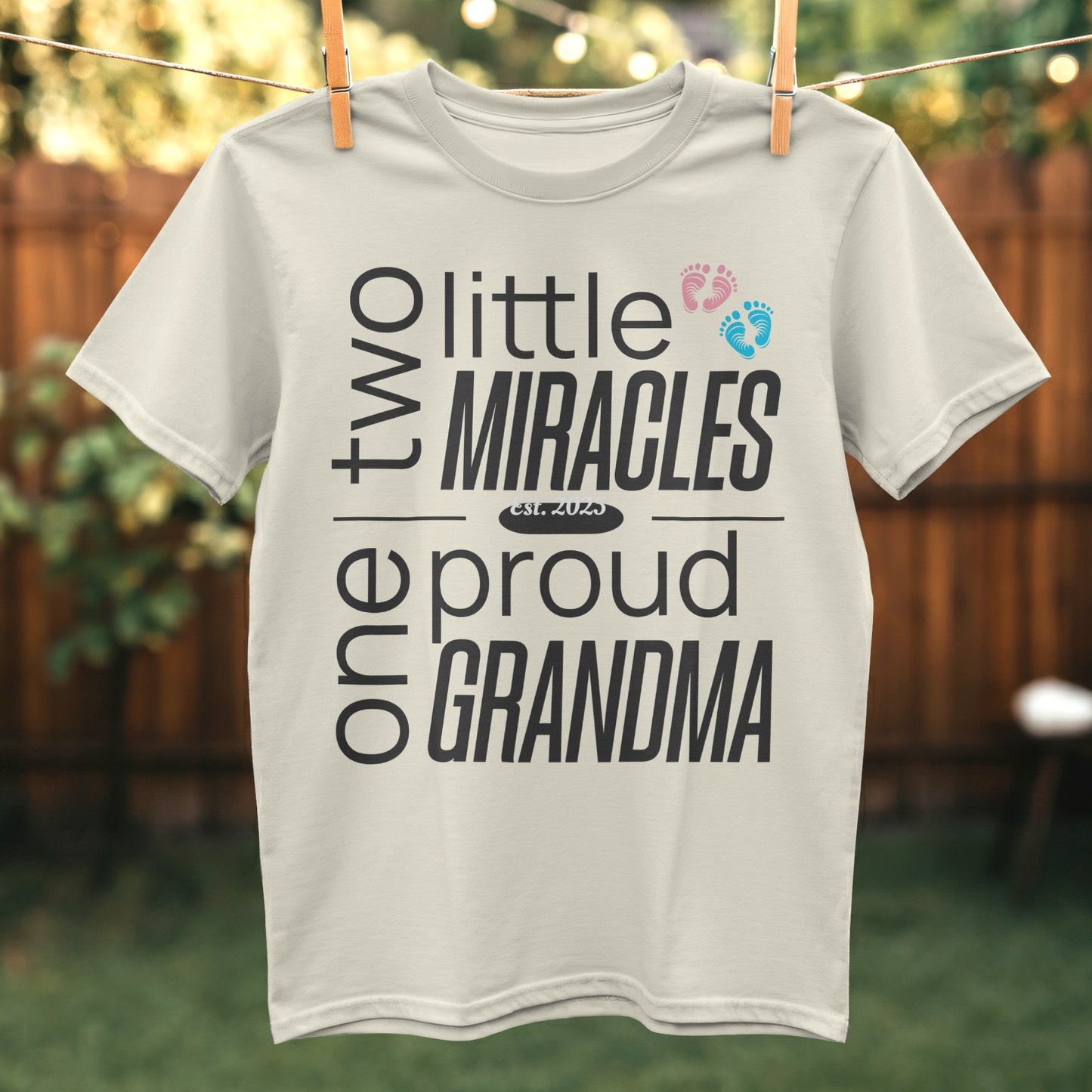 Two Little Miracles Proud Grandma T-Shirt product type