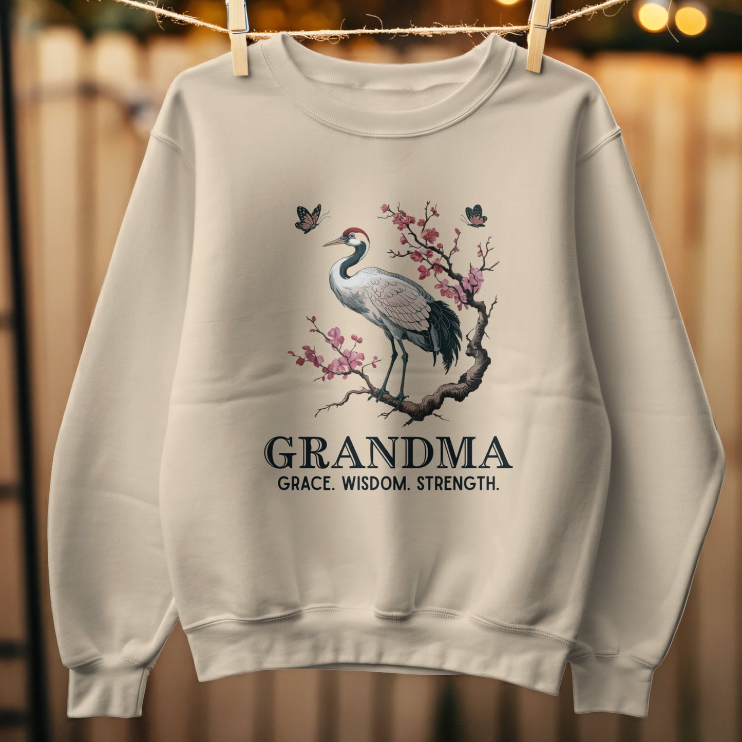 Elegant Crane Design Grandma Sweatshirt Product