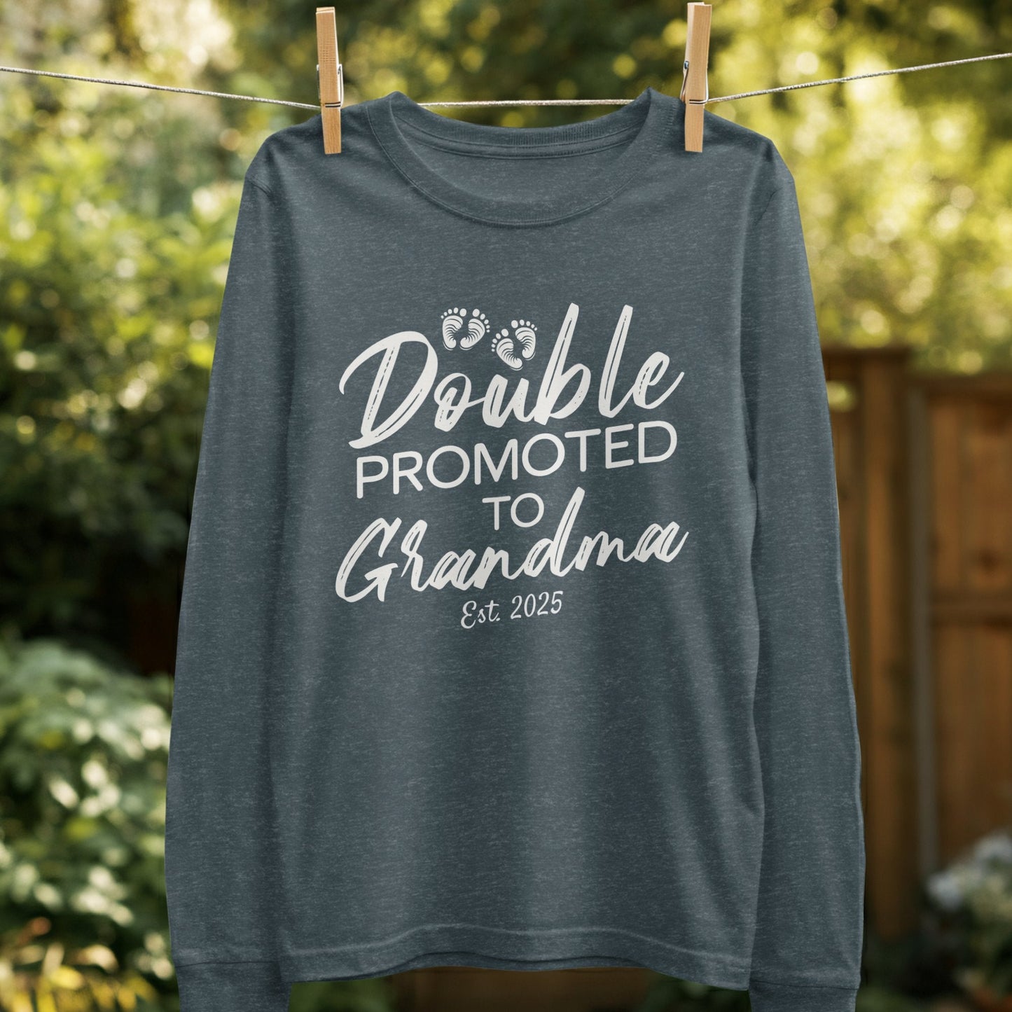 Double Promoted to Grandma Est 2025 Long Sleeve product
