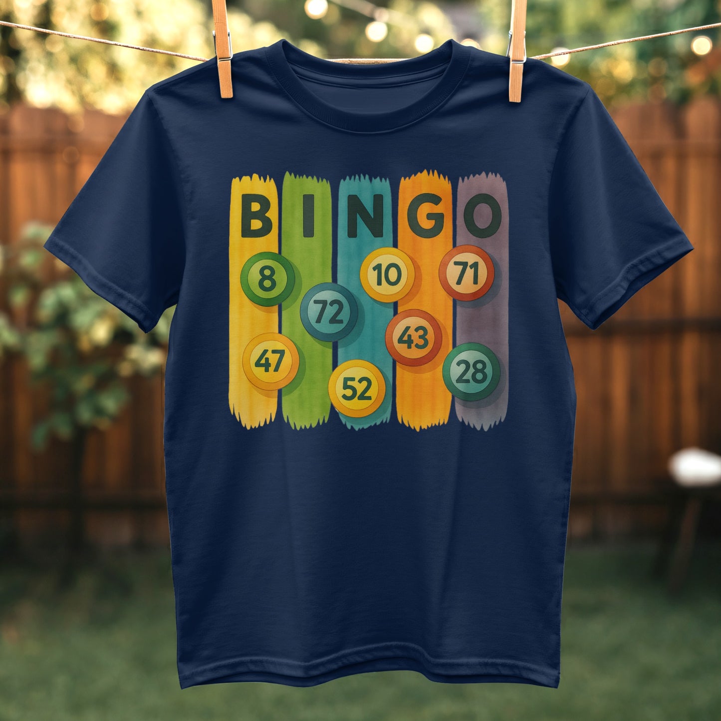 Colorful Bingo Numbers Graphic T-Shirt product type