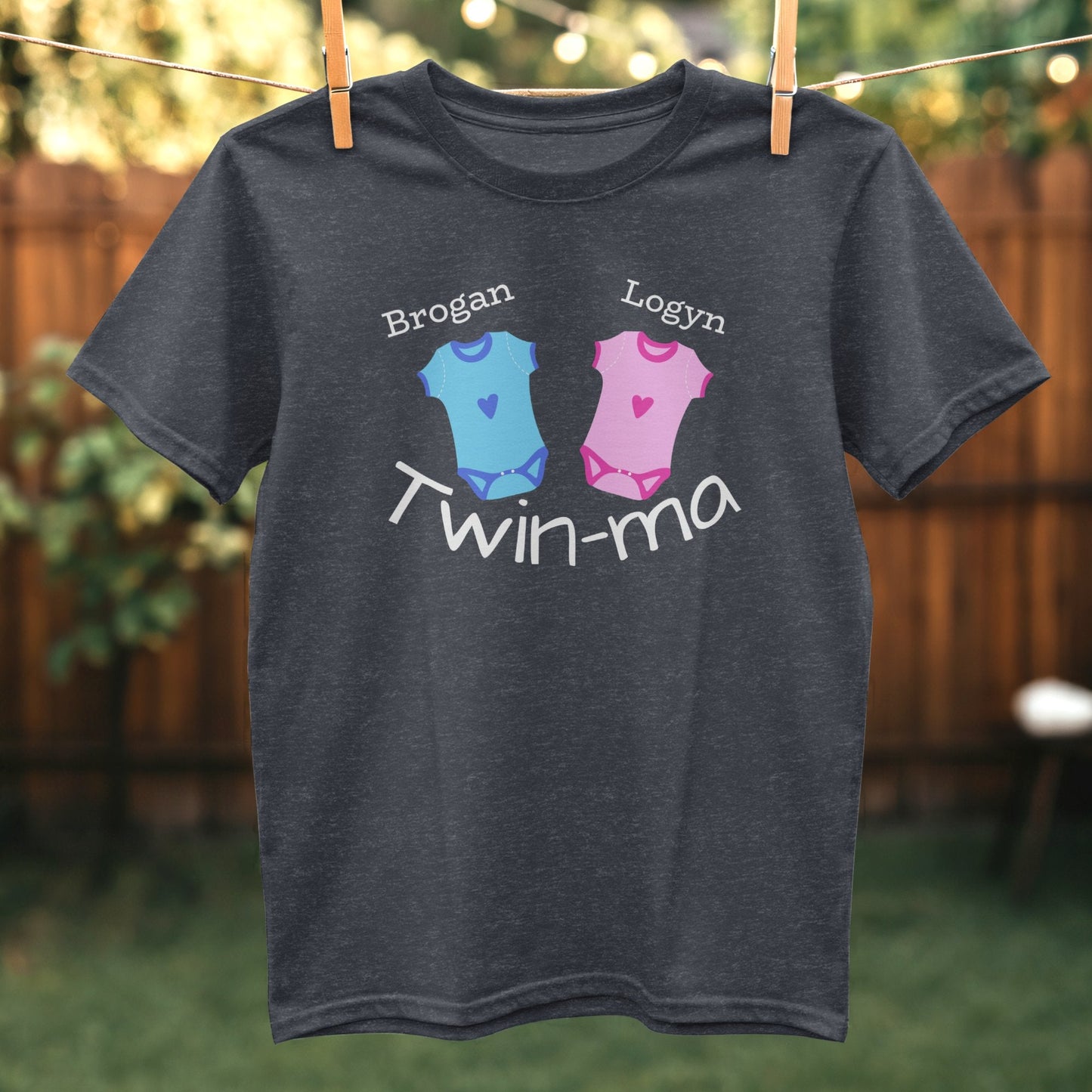 Twin-ma Personalized Baby Name Announcement Shirt Product